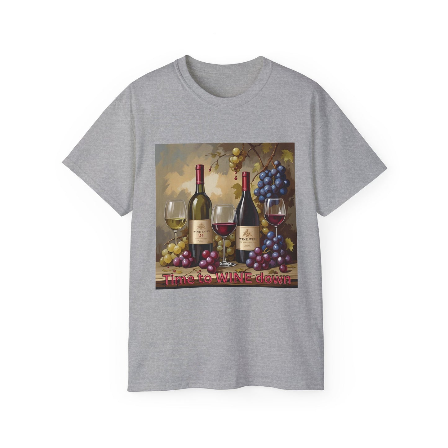 Time to Wine Down - Wine Lover Unisex Ultra Cotton Tee, Vintage Wine Design Perfect for Gifts