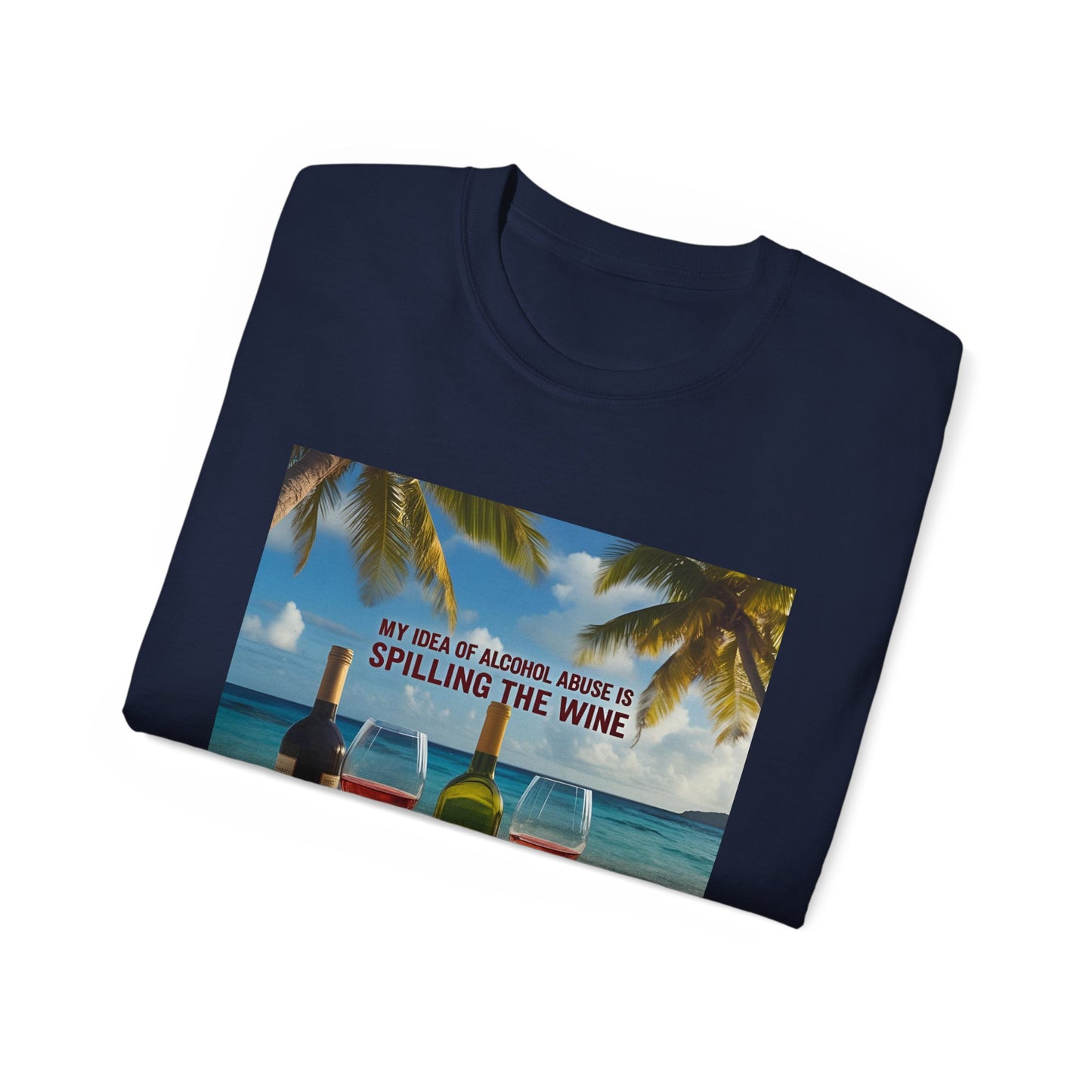 Spilling the Wine - Beach Vibes Wine Tee - Perfect for Summer Gatherings, Gift for Wine Lovers, Casual Outing, Relaxing at the Shore, Beach Party Apparel