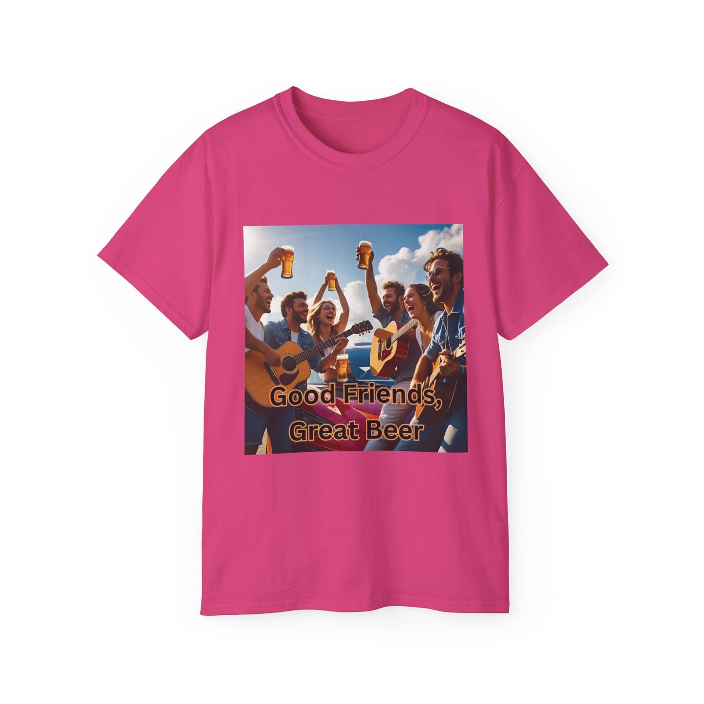Good Friends, Great Beer Unisex Ultra Cotton Tee, Group Hangout Shirt, Party Apparel, Gift for Beer Lovers, Summer BBQ Outfit