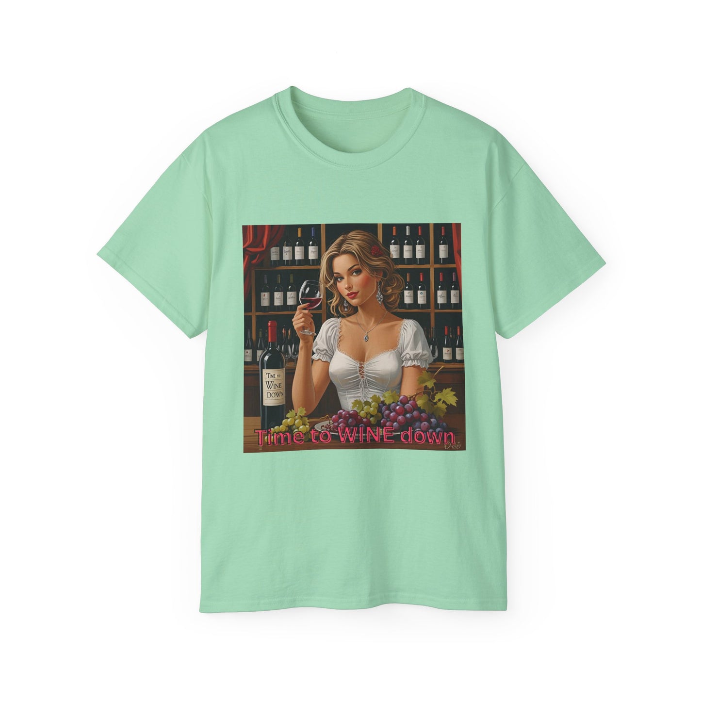 Time to Wine Down - Wine Lover's Unisex Tee, Funny Gift for Wine Enthusiasts, Vintage Wine Art Shirt, Perfect for Parties, Wine Tasting Events, Holidays