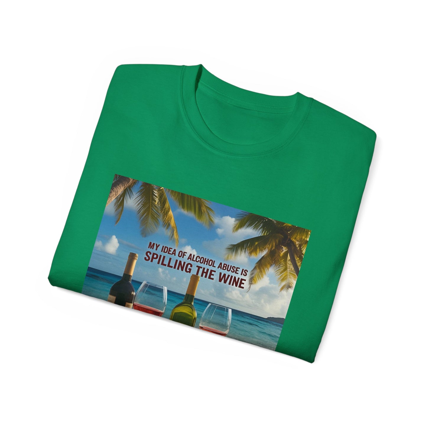 Spilling the Wine - Beach Vibes Wine Tee - Perfect for Summer Gatherings, Gift for Wine Lovers, Casual Outing, Relaxing at the Shore, Beach Party Apparel