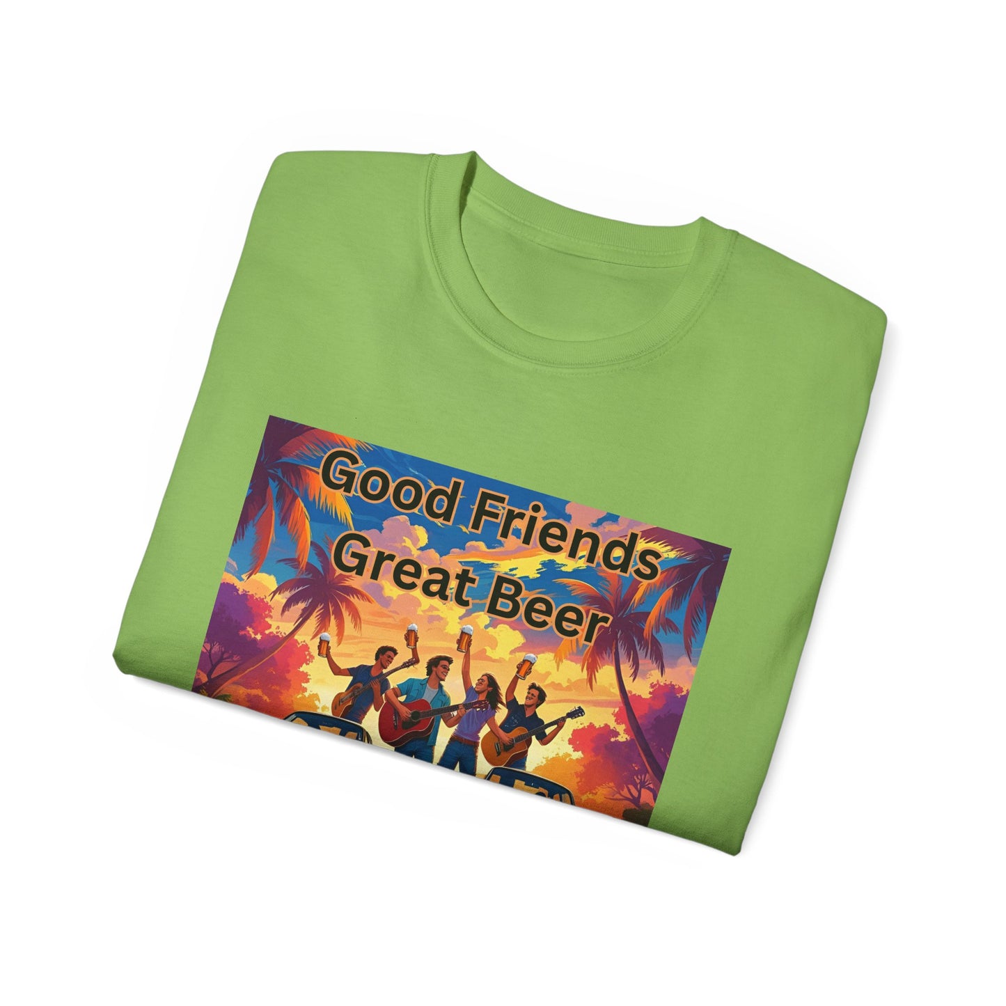 Good Friends Great Beer Unisex Tee, Casual Summer Shirt, Gift for Friends, Beer Lovers T-Shirt, Retro Vibe Graphic Tee