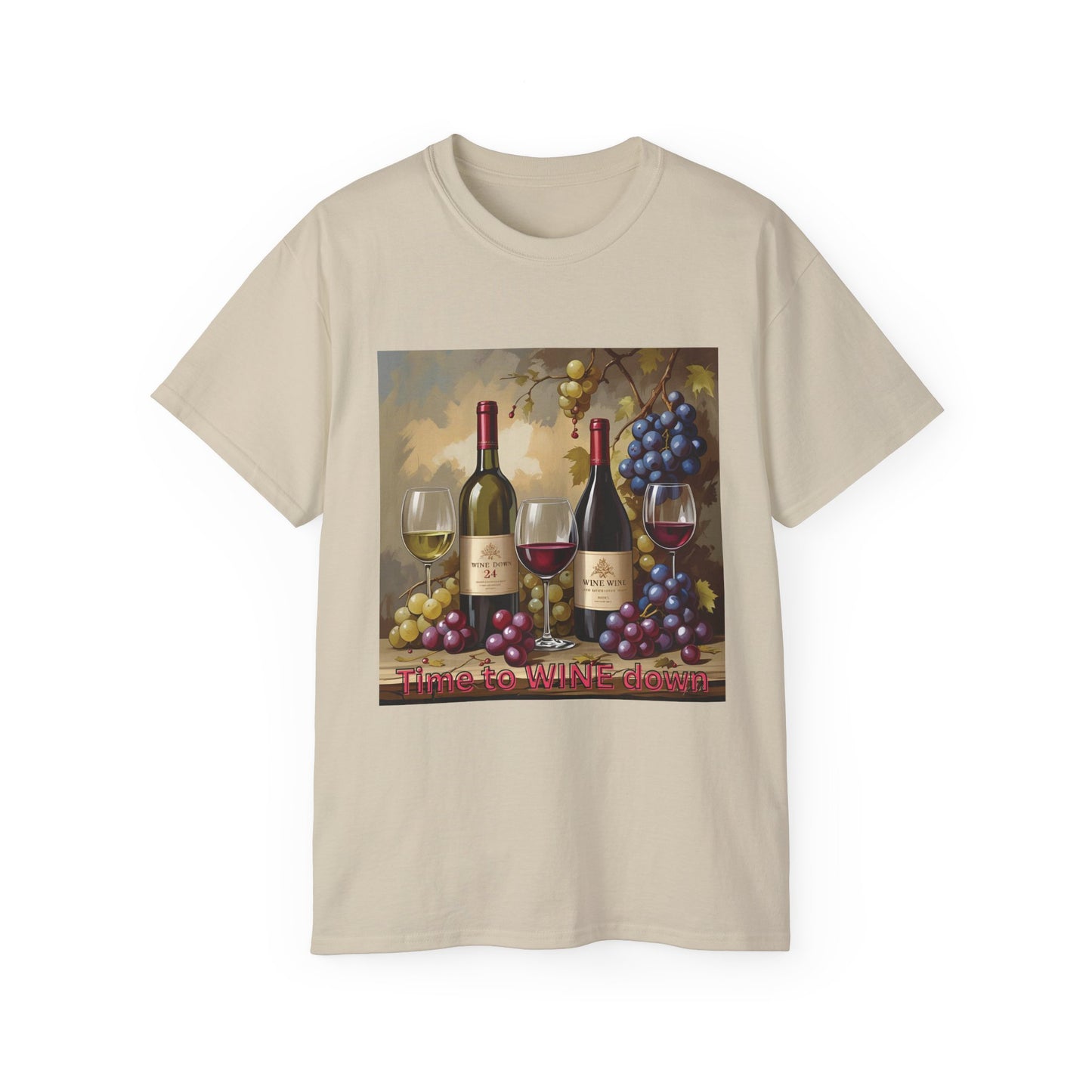 Time to Wine Down - Wine Lover Unisex Ultra Cotton Tee, Vintage Wine Design Perfect for Gifts
