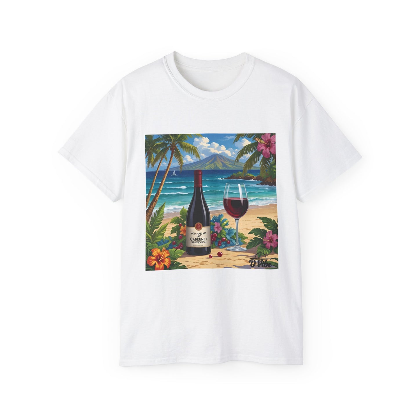You Had Me at Cabernet - Tropical Wine Vibes Tee | Beach Lover's Unisex Cotton Shirt | Vacation Wear, Gift for Wine Enthusiasts, Summer Style