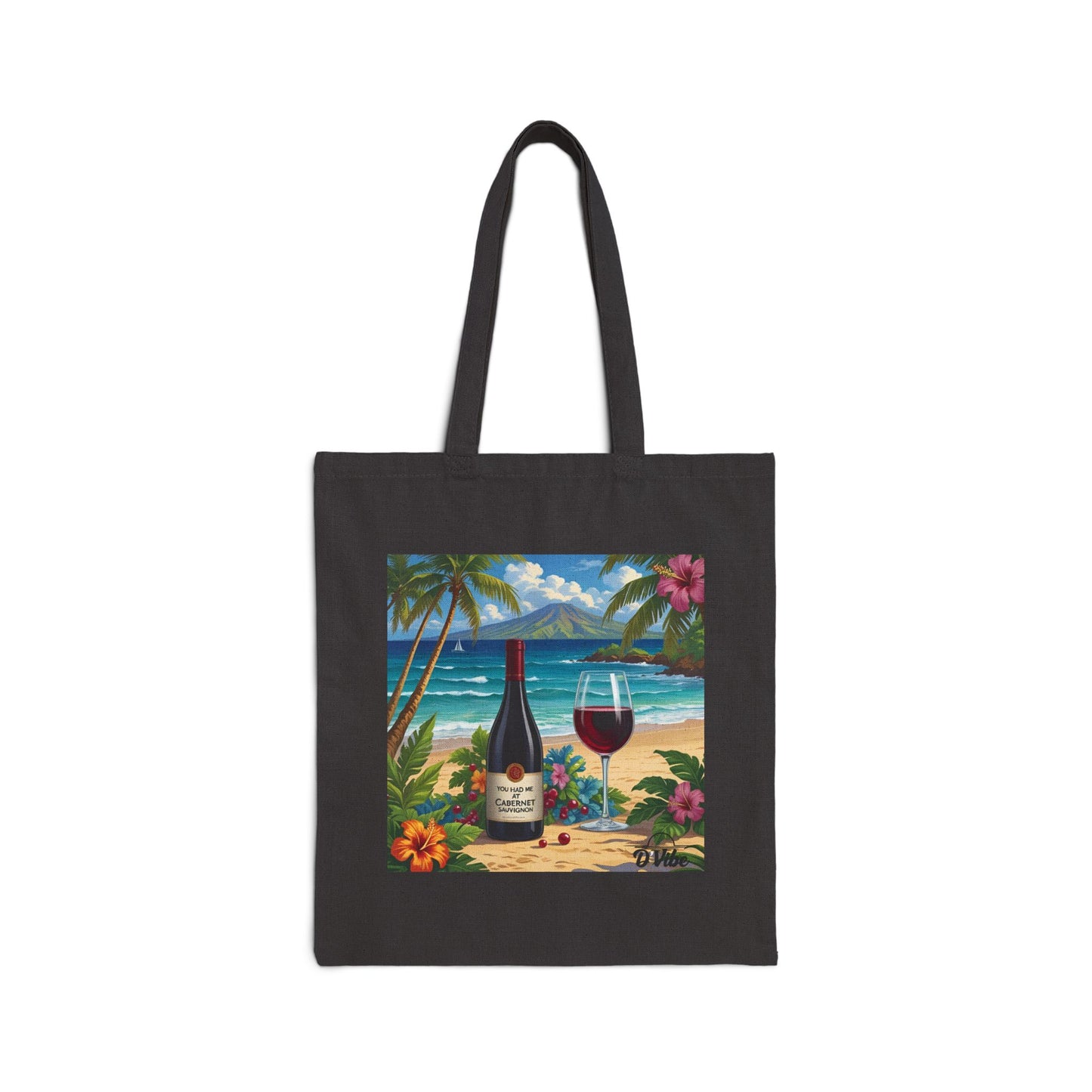You Had Me At Cabernet Salvignon - Tropical Wine Tote Bag, Beach Bag, Summer Clutch, Picnic Essential, Gift for Wine Lovers, Eco-Friendly Shopper