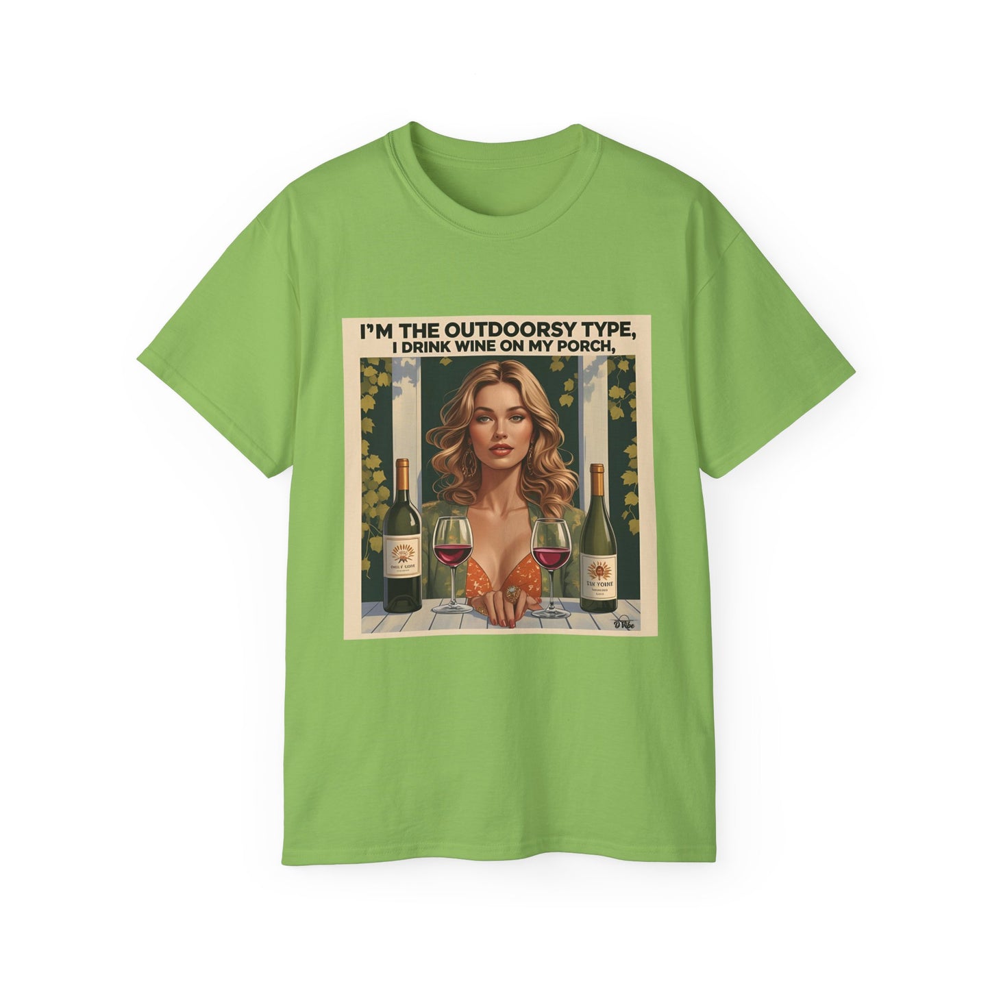I Drink Wine on my Porch - Unisex Outdoor Wine Lover Tee, Celebrate Wine Enthusiasts, Funny T-Shirt for Porch Relaxation, Gift for Friends, Cozy Outdoor Vibe