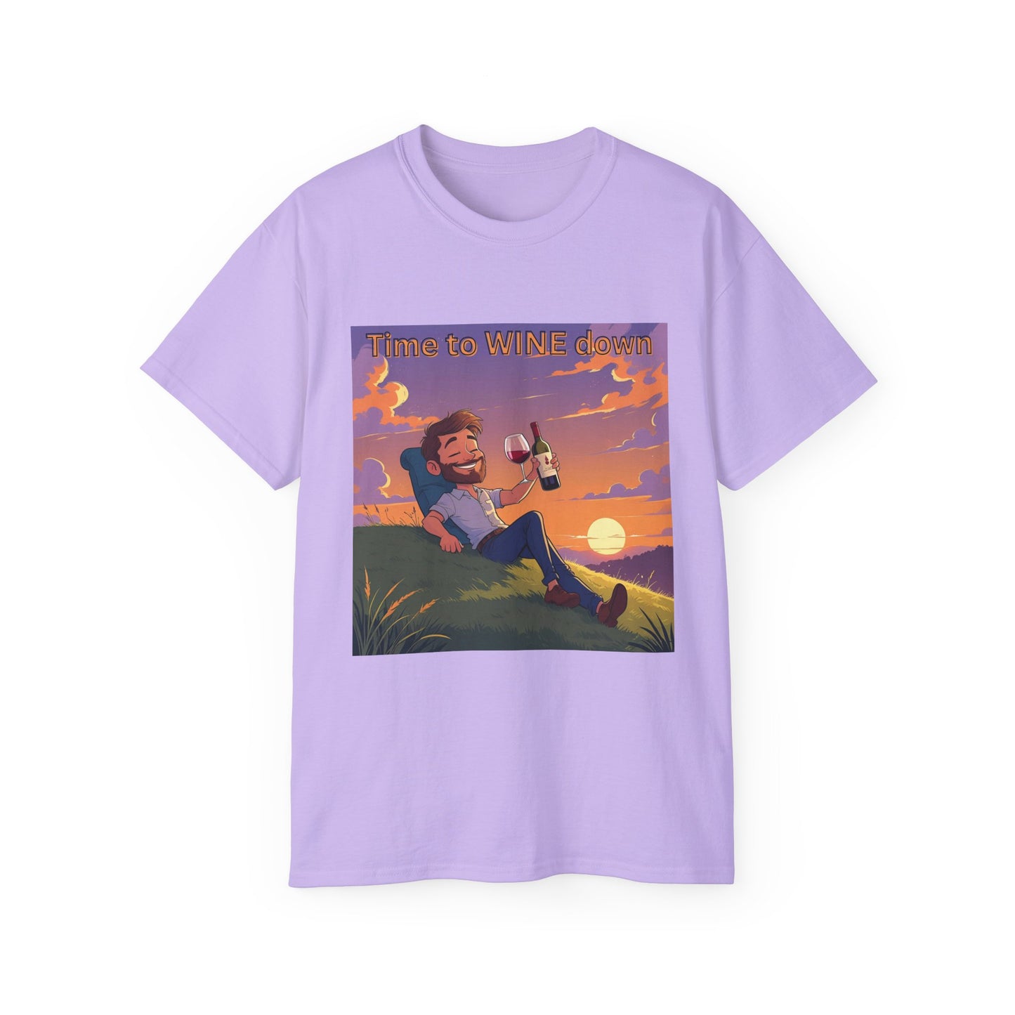 Time to Wine Down - Sunset Wine Vibes Tee, Relaxation Shirt, Unisex Graphic Tee, Gift for Wine Lovers, Summer Party Outfit, Chill Weekend Wear