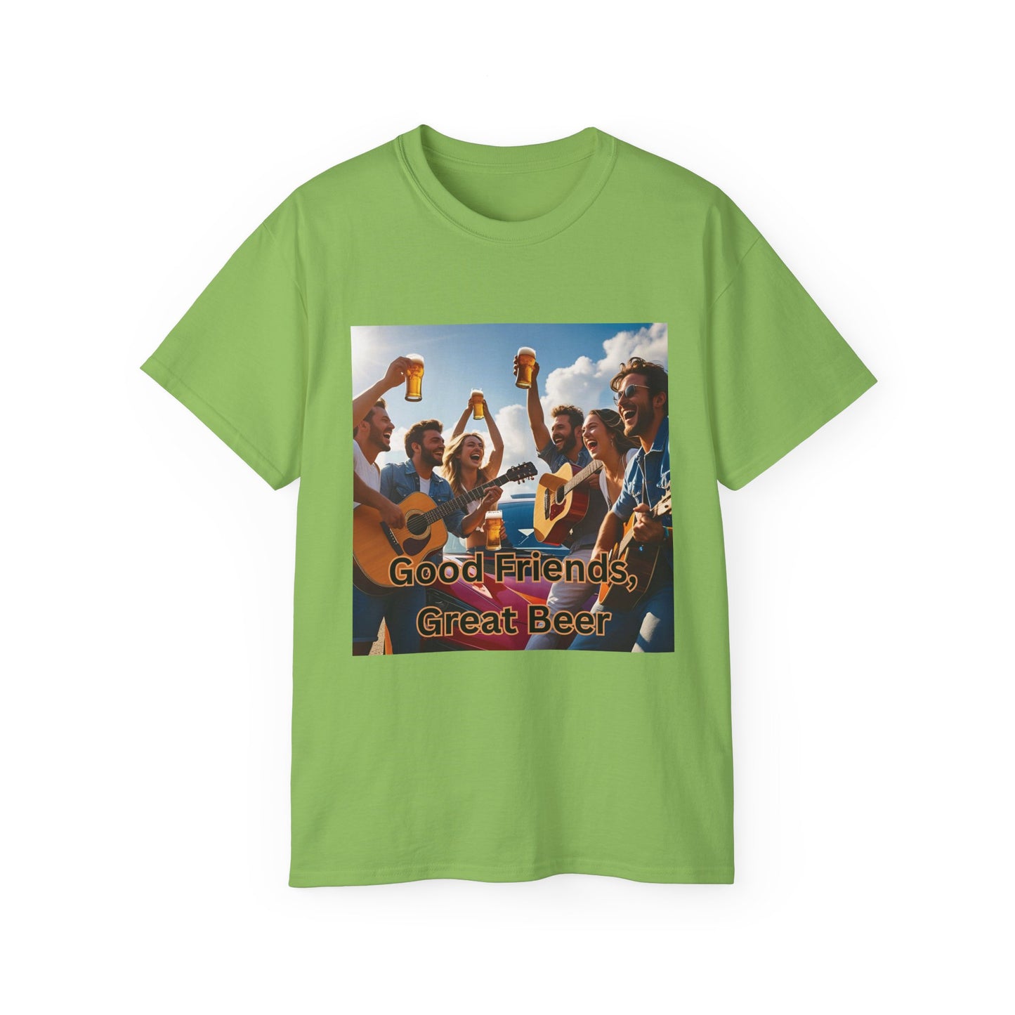 Good Friends, Great Beer Unisex Ultra Cotton Tee, Group Hangout Shirt, Party Apparel, Gift for Beer Lovers, Summer BBQ Outfit