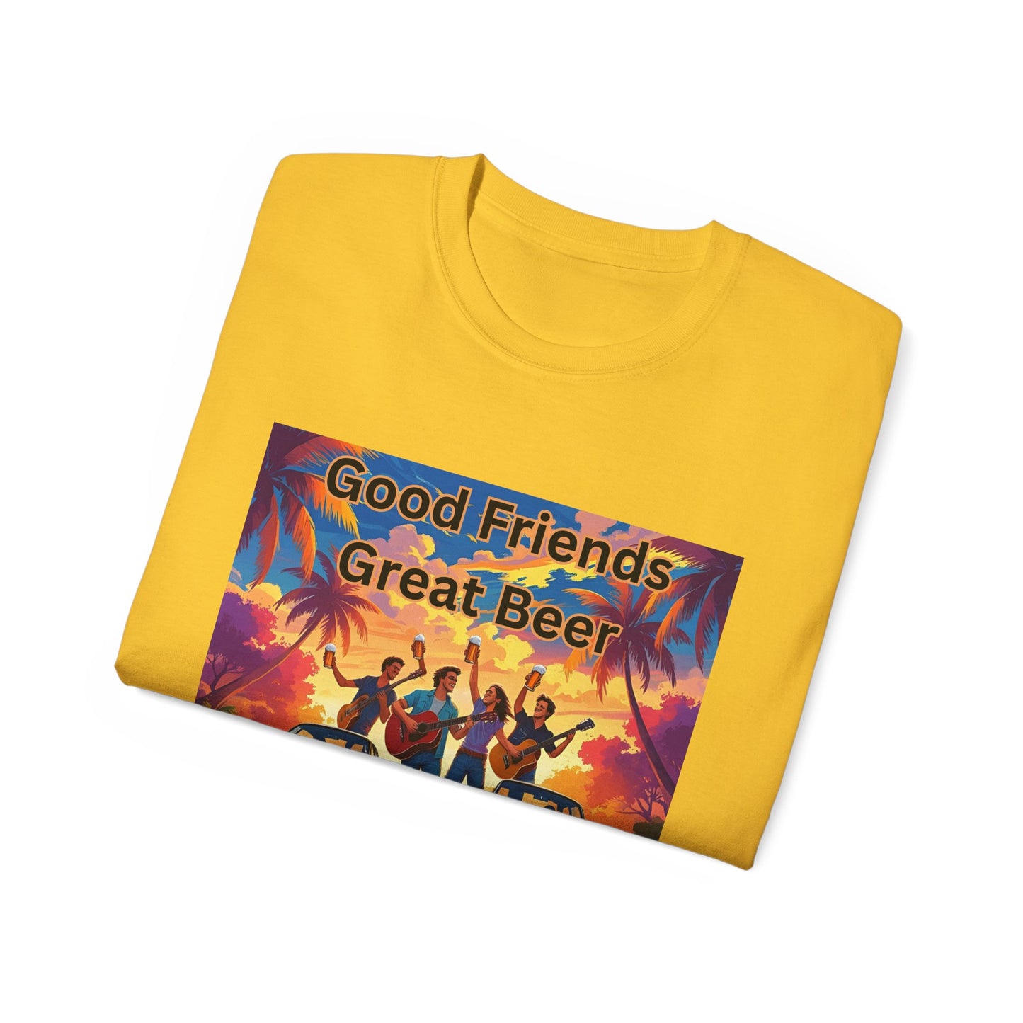 Good Friends Great Beer Unisex Tee, Casual Summer Shirt, Gift for Friends, Beer Lovers T-Shirt, Retro Vibe Graphic Tee