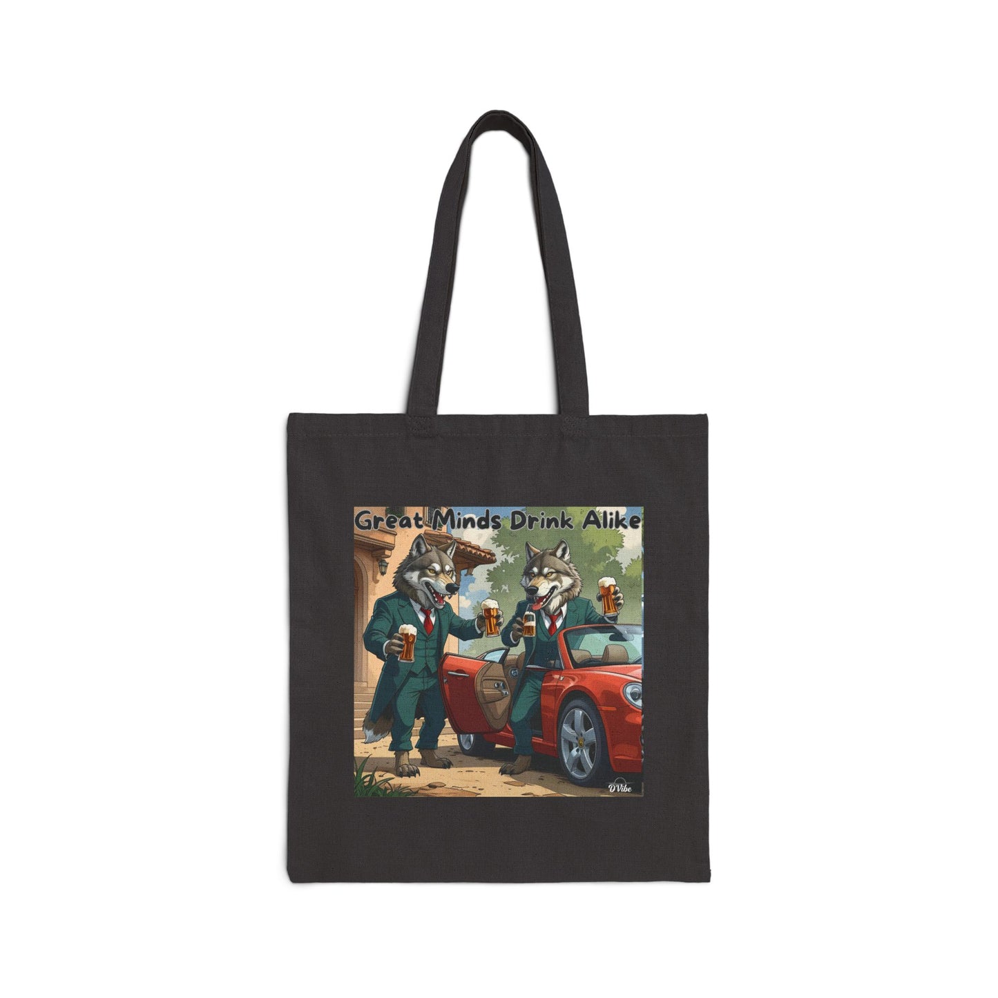 Great Minds Drink Alike - Funny Cotton Canvas Tote Bag - Great Minds Drink Alike, Eco-Friendly Bag, Gift for Friends, Grocery Tote, Party Favor, Travel Bag