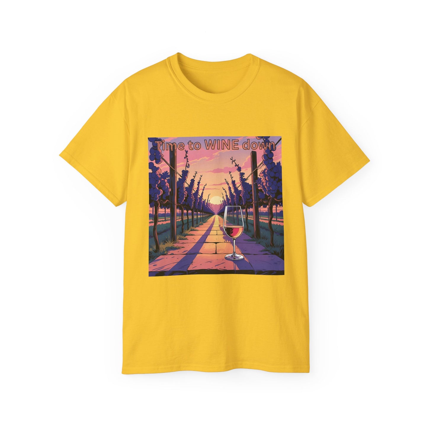 Time to Wine Down - Wine Lover's Unisex Cotton Tee - Perfect for Parties, Gifts, Relaxation, Wine Nights, and Celebrations