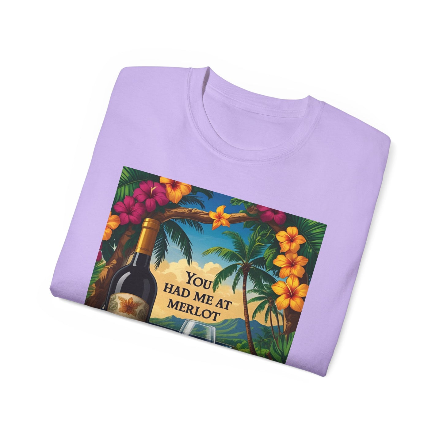 You Had Me At Merlot - Wine Lover's Paradise Tee, Perfect Gift for Wine Enthusiasts, You Had Me at Merlot Shirt, Tropical Vibe T-Shirt, Beach Party Apparel