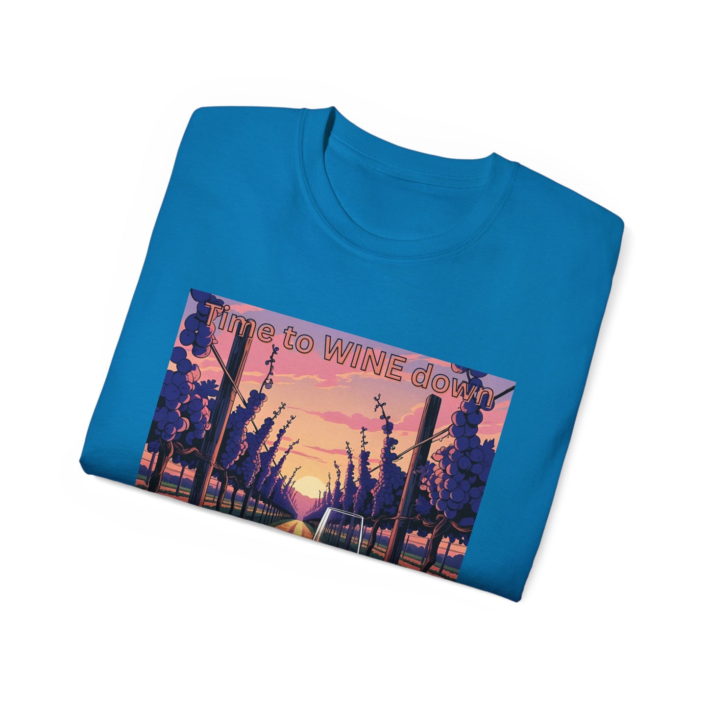 Time to Wine Down - Wine Lover's Unisex Cotton Tee - Perfect for Parties, Gifts, Relaxation, Wine Nights, and Celebrations