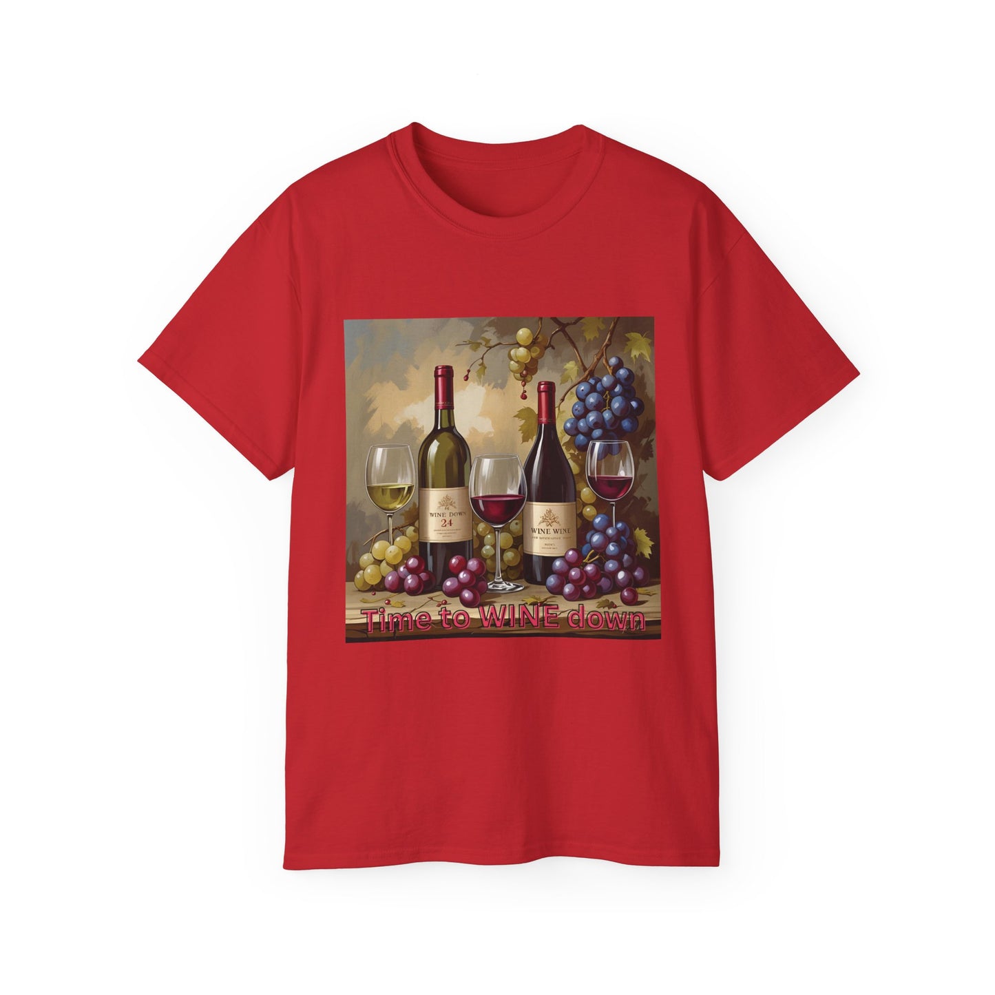 Time to Wine Down - Wine Lover Unisex Ultra Cotton Tee, Vintage Wine Design Perfect for Gifts