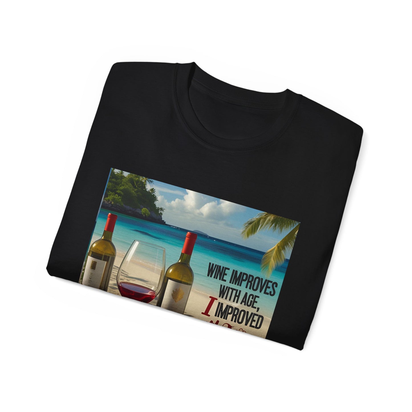 Improve with Wine - Wine Lovers Unisex Tee, Vintage Wine T-Shirt, Funny Gift for Wine Enthusiasts, Casual Summer Shirt, Great for Wine Lovers