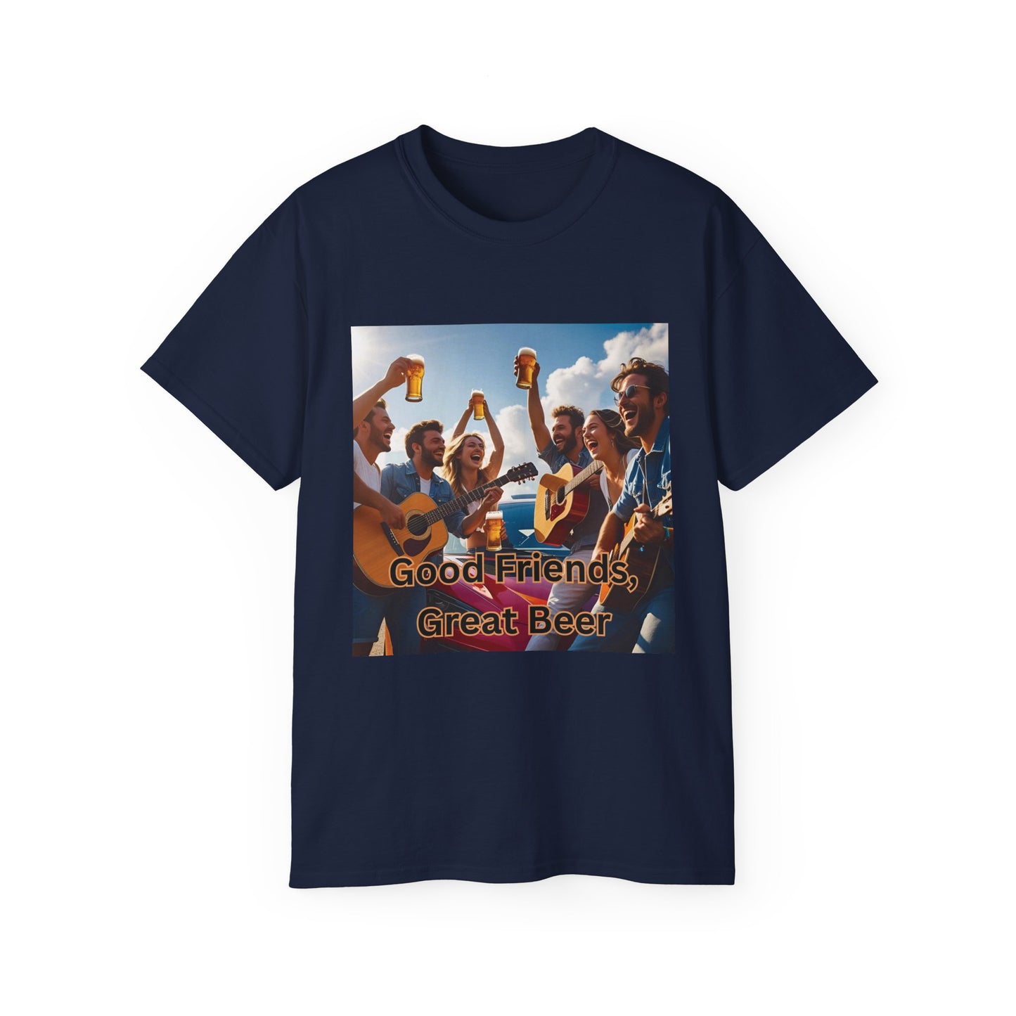 Good Friends, Great Beer Unisex Ultra Cotton Tee, Group Hangout Shirt, Party Apparel, Gift for Beer Lovers, Summer BBQ Outfit