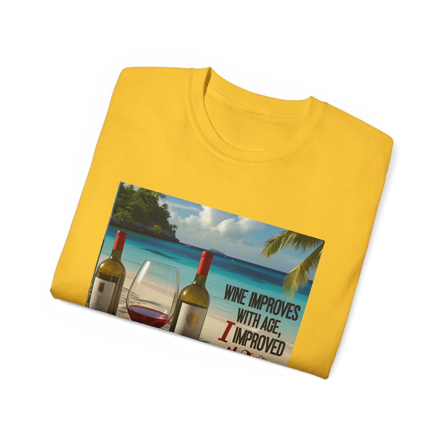Improve with Wine - Wine Lovers Unisex Tee, Vintage Wine T-Shirt, Funny Gift for Wine Enthusiasts, Casual Summer Shirt, Great for Wine Lovers