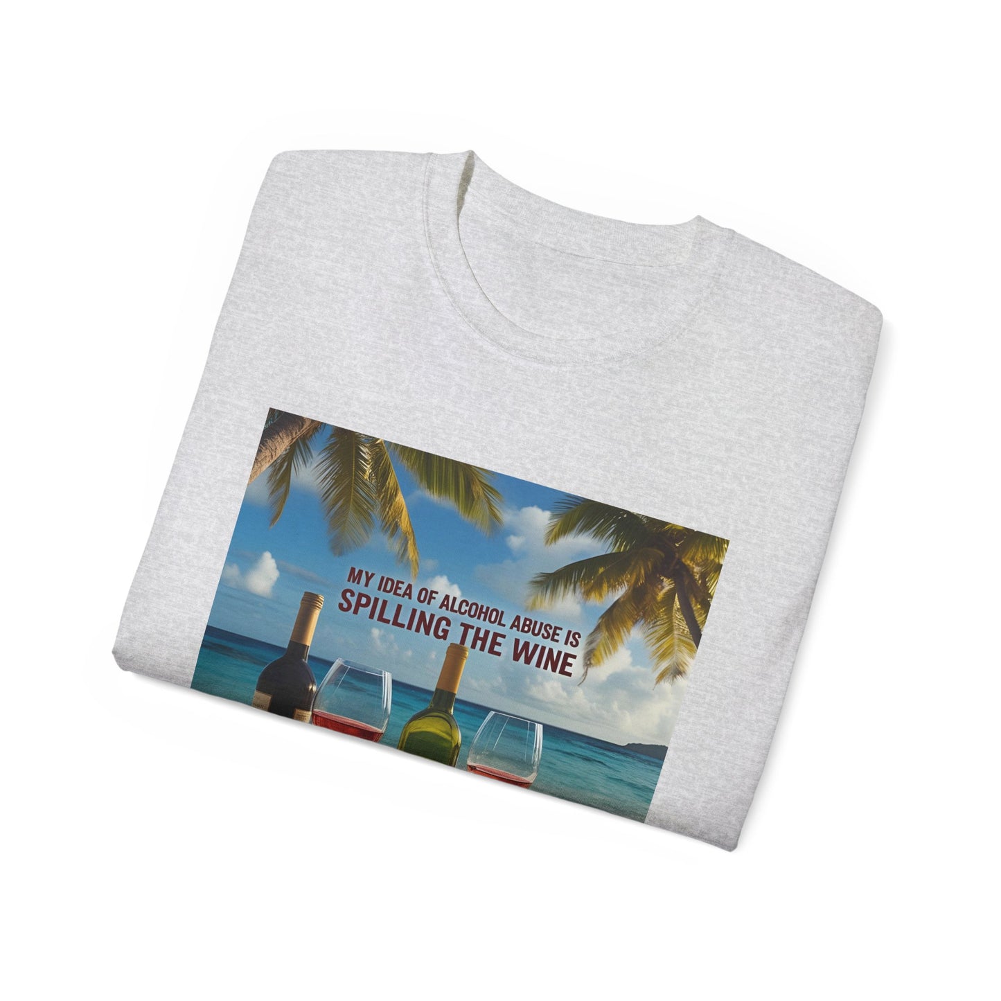 Spilling the Wine - Beach Vibes Wine Tee - Perfect for Summer Gatherings, Gift for Wine Lovers, Casual Outing, Relaxing at the Shore, Beach Party Apparel