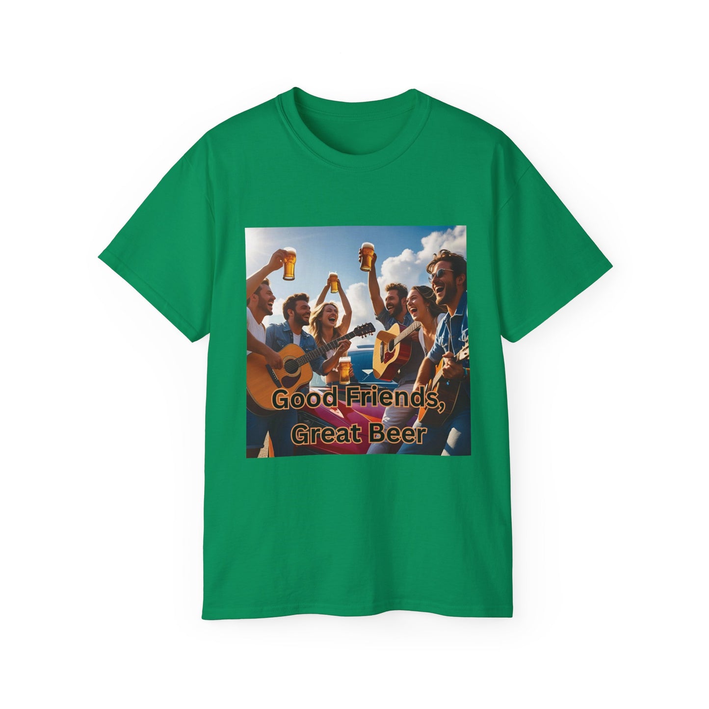 Good Friends, Great Beer Unisex Ultra Cotton Tee, Group Hangout Shirt, Party Apparel, Gift for Beer Lovers, Summer BBQ Outfit