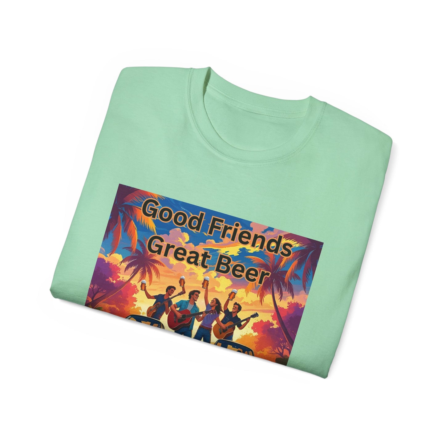 Good Friends Great Beer Unisex Tee, Casual Summer Shirt, Gift for Friends, Beer Lovers T-Shirt, Retro Vibe Graphic Tee