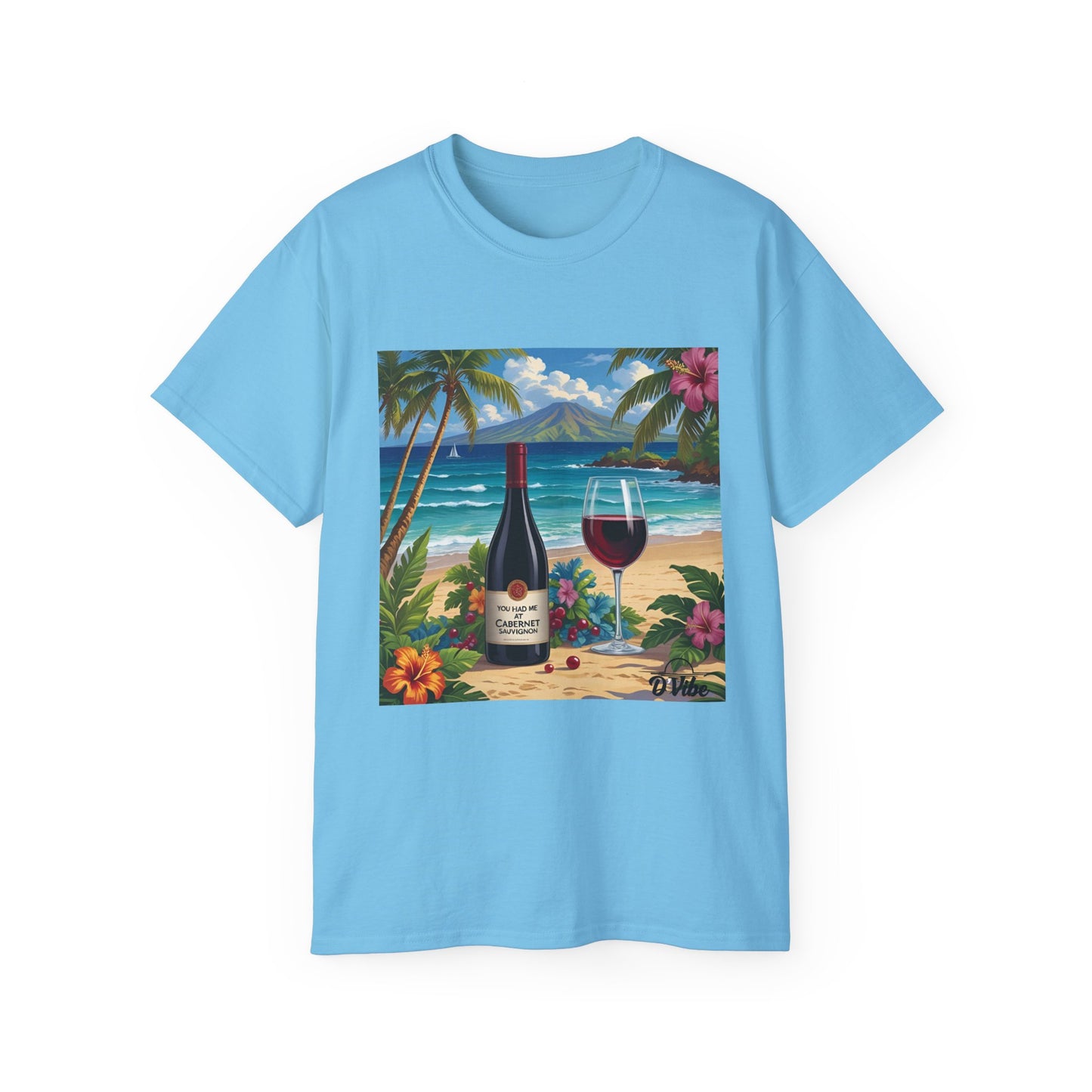You Had Me at Cabernet - Tropical Wine Vibes Tee | Beach Lover's Unisex Cotton Shirt | Vacation Wear, Gift for Wine Enthusiasts, Summer Style