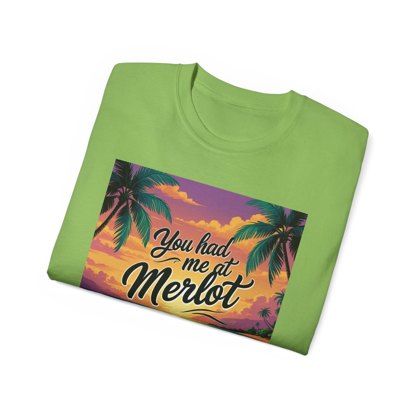 You Had Me at Merlot - T-Shirt with Vintage Wine Merlot Design - You Had Me at Merlot, Unisex Cotton Tee, Great for Wine Lovers, Summer Parties, Gift Idea