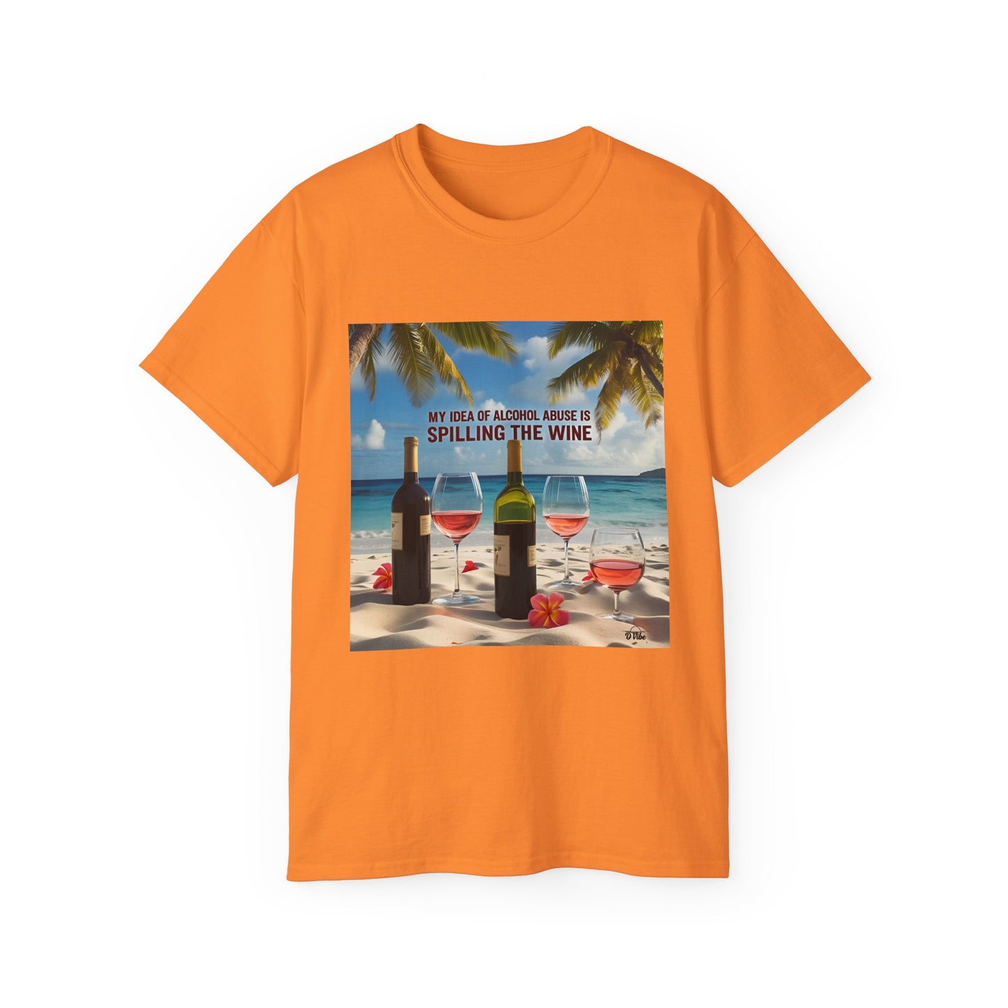 Spilling the Wine - Beach Vibes Wine Tee - Perfect for Summer Gatherings, Gift for Wine Lovers, Casual Outing, Relaxing at the Shore, Beach Party Apparel