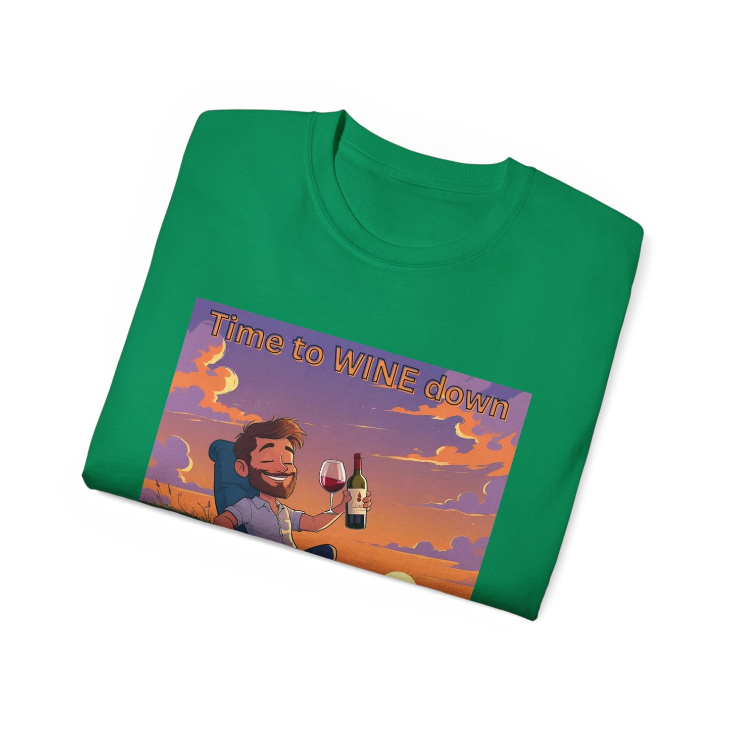Time to Wine Down - Sunset Wine Vibes Tee, Relaxation Shirt, Unisex Graphic Tee, Gift for Wine Lovers, Summer Party Outfit, Chill Weekend Wear