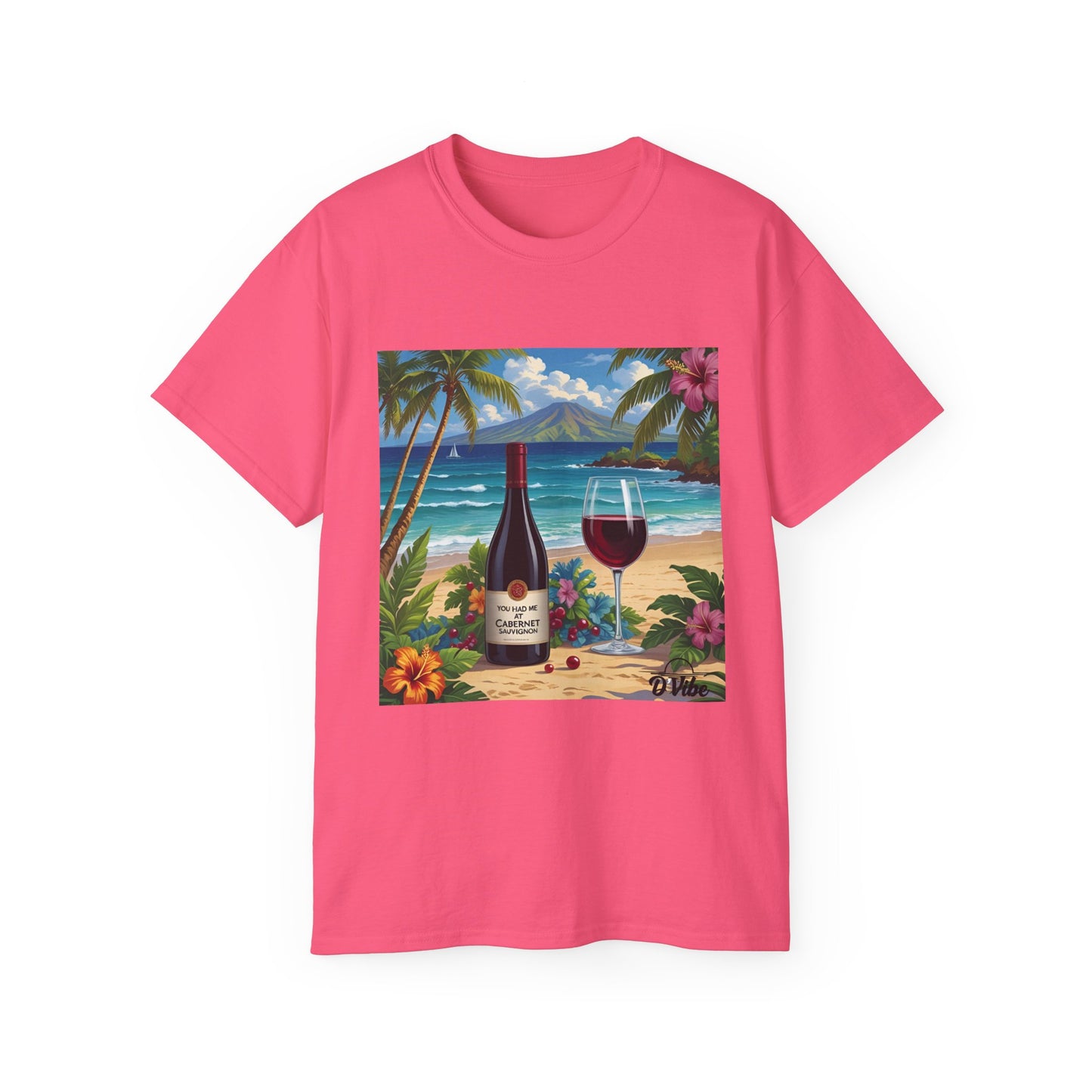 You Had Me at Cabernet - Tropical Wine Vibes Tee | Beach Lover's Unisex Cotton Shirt | Vacation Wear, Gift for Wine Enthusiasts, Summer Style