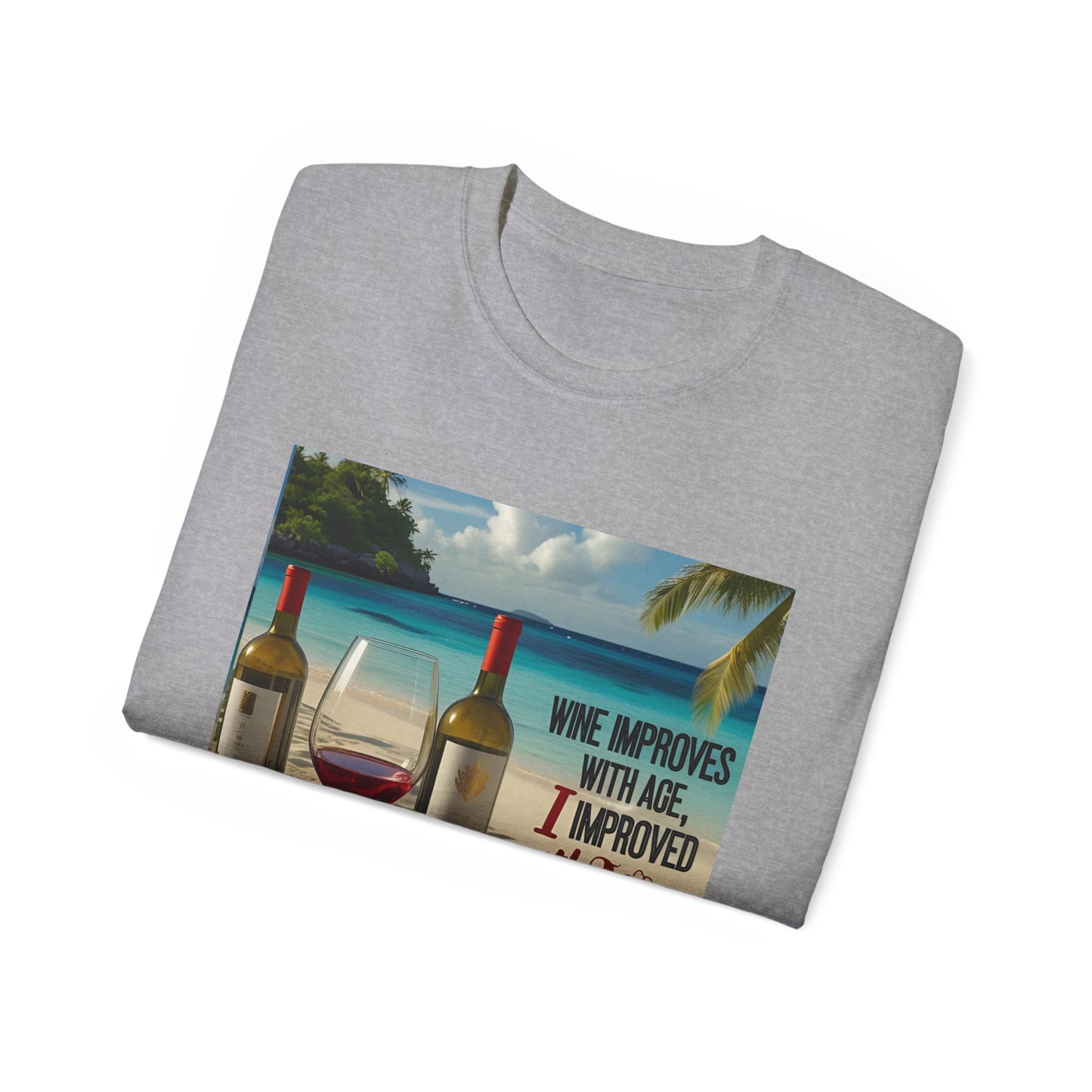 Improve with Wine - Wine Lovers Unisex Tee, Vintage Wine T-Shirt, Funny Gift for Wine Enthusiasts, Casual Summer Shirt, Great for Wine Lovers