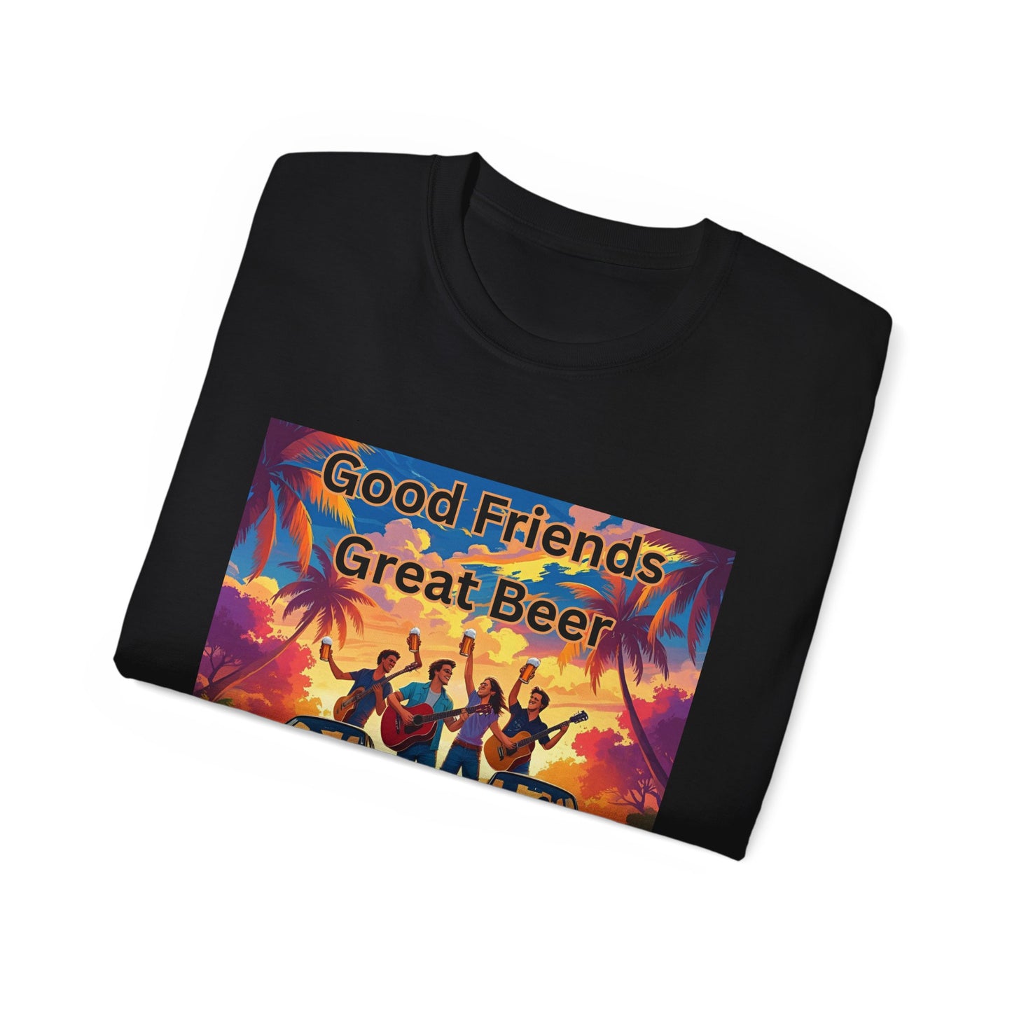 Good Friends Great Beer Unisex Tee, Casual Summer Shirt, Gift for Friends, Beer Lovers T-Shirt, Retro Vibe Graphic Tee