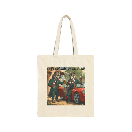Great Minds Drink Alike - Funny Cotton Canvas Tote Bag - Great Minds Drink Alike, Eco-Friendly Bag, Gift for Friends, Grocery Tote, Party Favor, Travel Bag