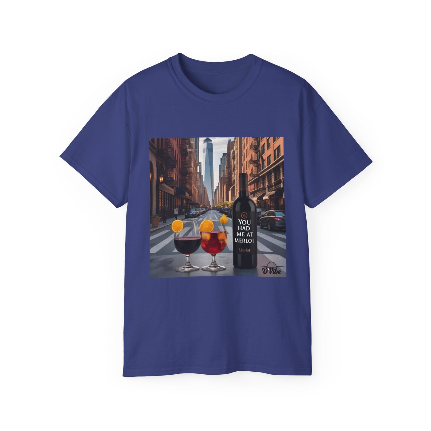 You Had Me at Merlot - Stylish Cityscape Tee with Cocktail Art - Perfect for Casual Outings, Summer Parties, Birthdays, or Unique Gifts, Art Lover's T-Shirt