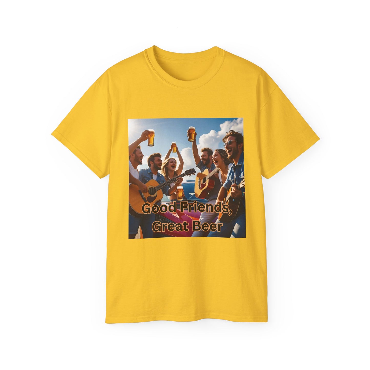 Good Friends, Great Beer Unisex Ultra Cotton Tee, Group Hangout Shirt, Party Apparel, Gift for Beer Lovers, Summer BBQ Outfit