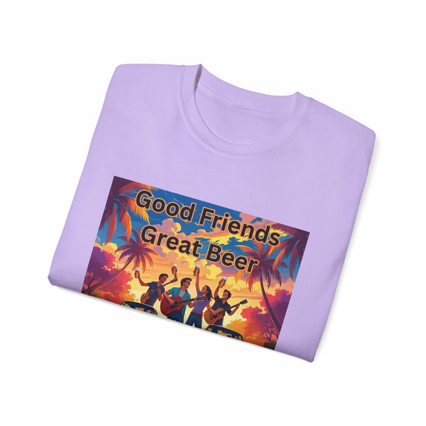 Good Friends Great Beer Unisex Tee, Casual Summer Shirt, Gift for Friends, Beer Lovers T-Shirt, Retro Vibe Graphic Tee