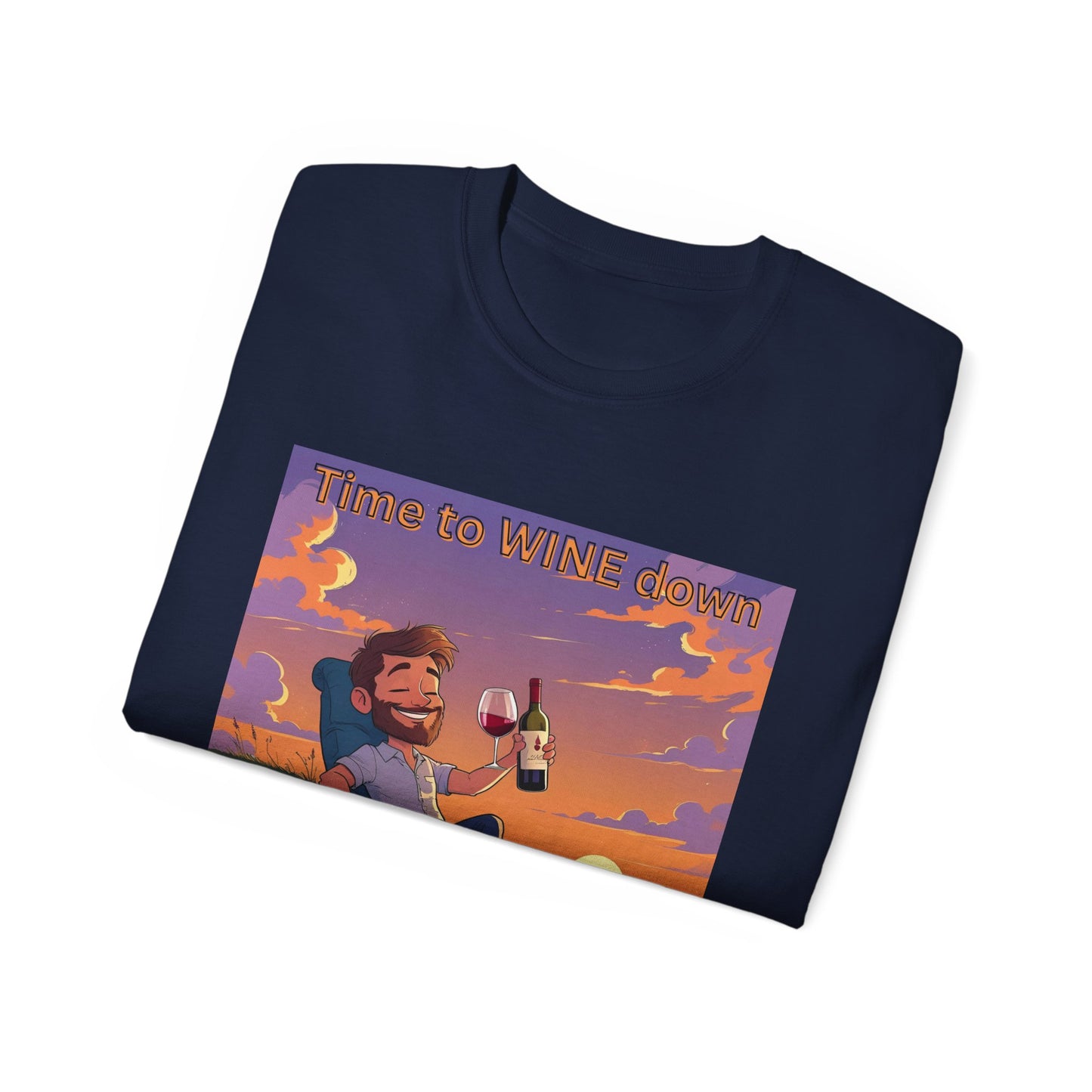 Time to Wine Down - Sunset Wine Vibes Tee, Relaxation Shirt, Unisex Graphic Tee, Gift for Wine Lovers, Summer Party Outfit, Chill Weekend Wear