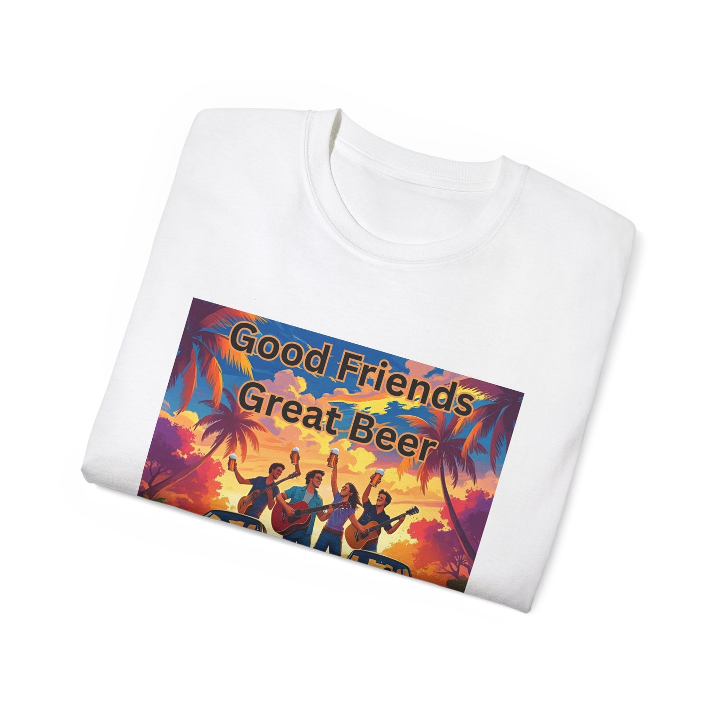 Good Friends Great Beer Unisex Tee, Casual Summer Shirt, Gift for Friends, Beer Lovers T-Shirt, Retro Vibe Graphic Tee
