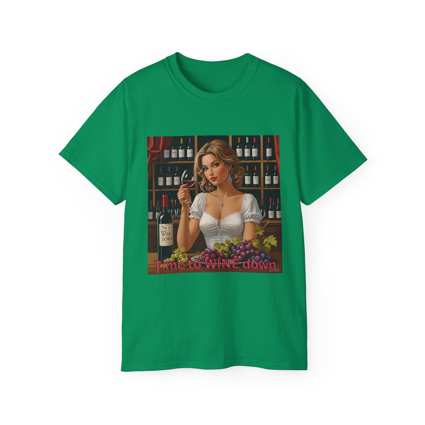 Time to Wine Down - Wine Lover's Unisex Tee, Funny Gift for Wine Enthusiasts, Vintage Wine Art Shirt, Perfect for Parties, Wine Tasting Events, Holidays