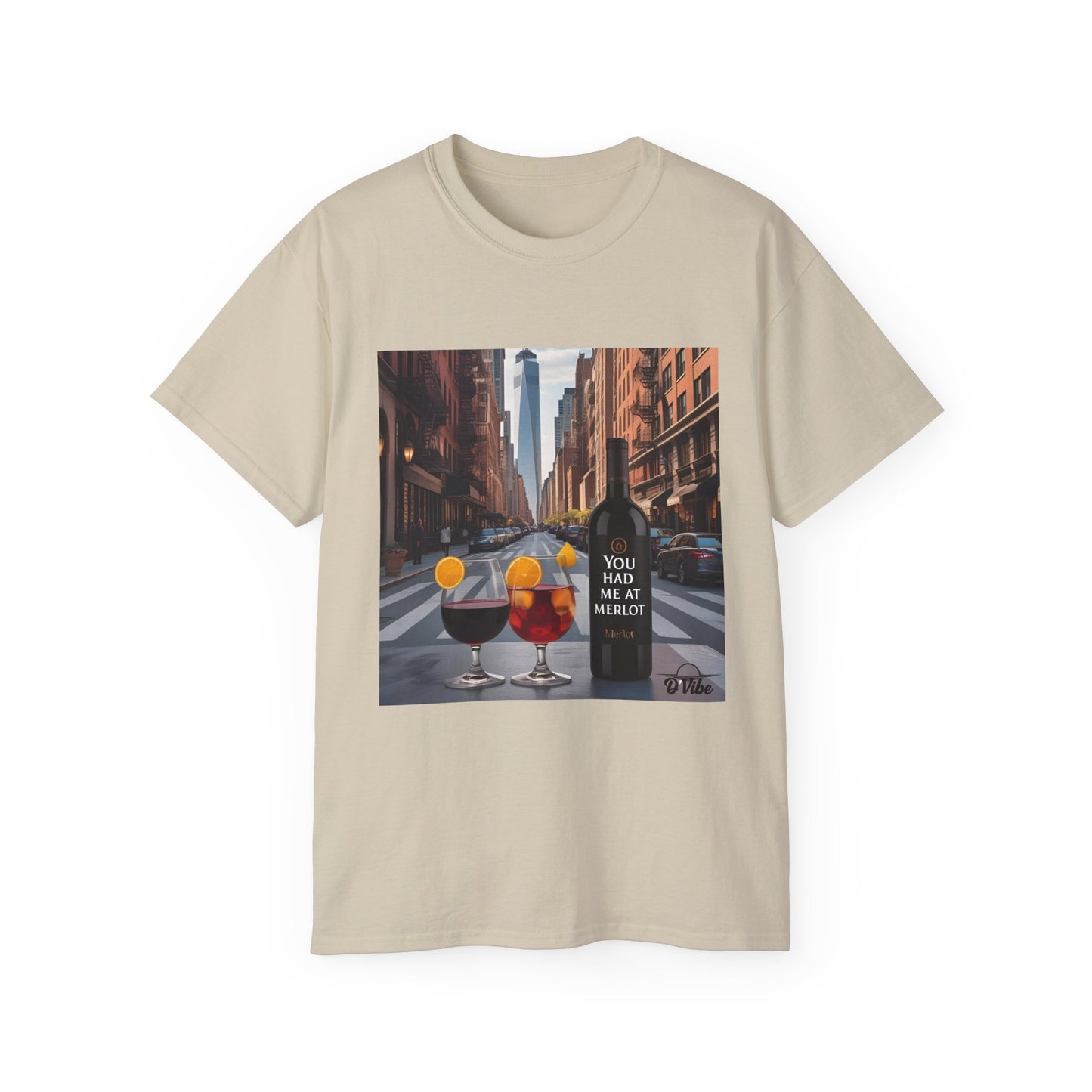 You Had Me at Merlot - Stylish Cityscape Tee with Cocktail Art - Perfect for Casual Outings, Summer Parties, Birthdays, or Unique Gifts, Art Lover's T-Shirt
