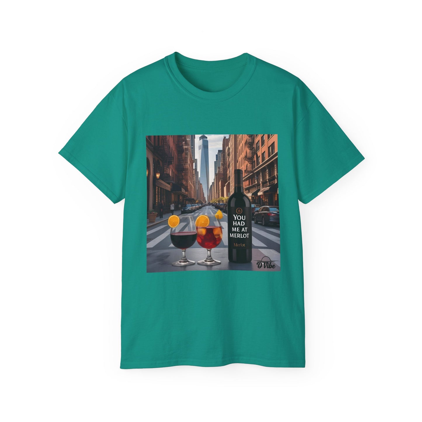 You Had Me at Merlot - Stylish Cityscape Tee with Cocktail Art - Perfect for Casual Outings, Summer Parties, Birthdays, or Unique Gifts, Art Lover's T-Shirt