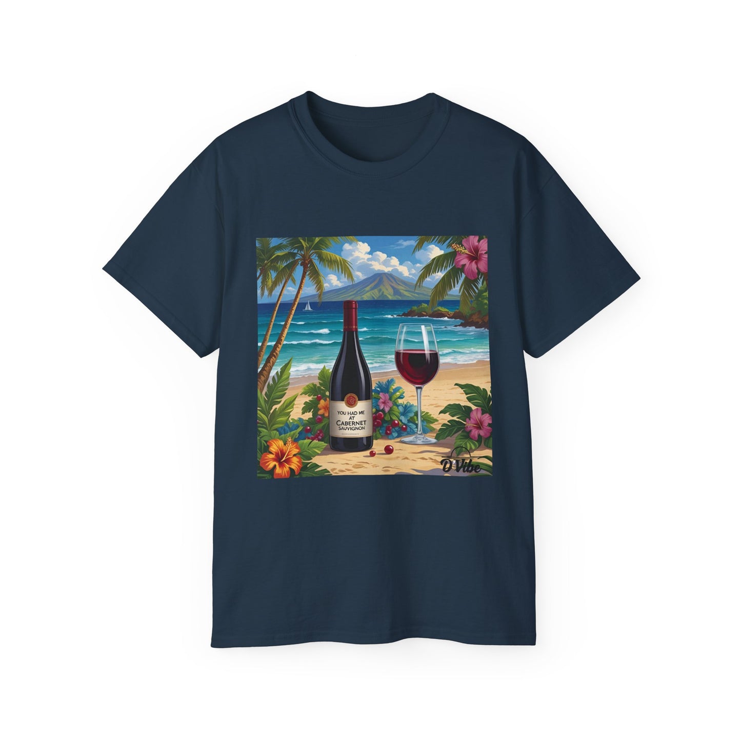 You Had Me at Cabernet - Tropical Wine Vibes Tee | Beach Lover's Unisex Cotton Shirt | Vacation Wear, Gift for Wine Enthusiasts, Summer Style