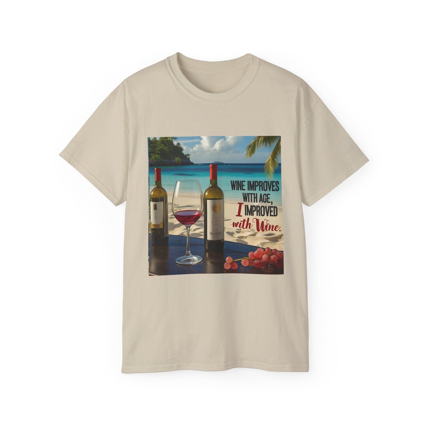 Improve with Wine - Wine Lovers Unisex Tee, Vintage Wine T-Shirt, Funny Gift for Wine Enthusiasts, Casual Summer Shirt, Great for Wine Lovers