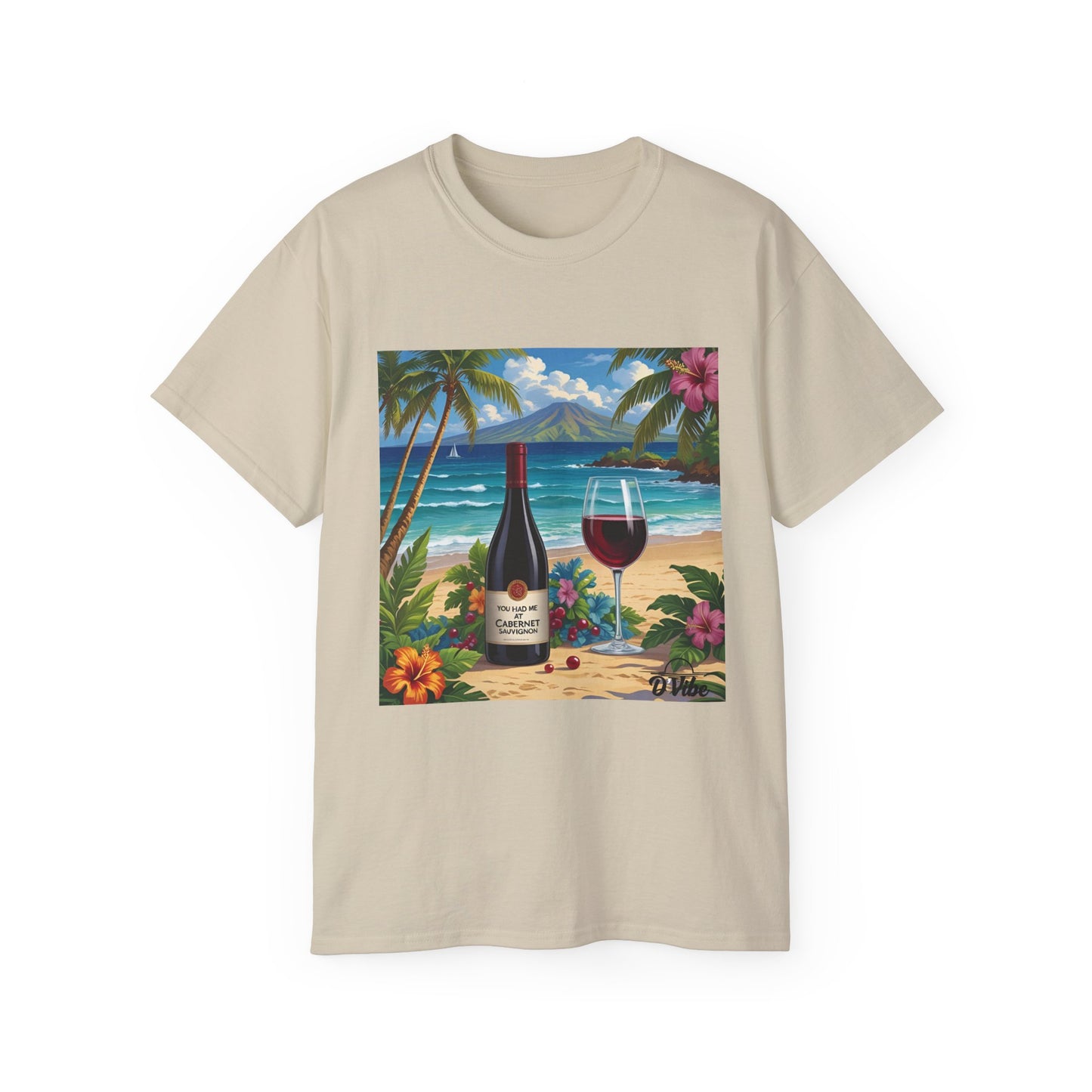 You Had Me at Cabernet - Tropical Wine Vibes Tee | Beach Lover's Unisex Cotton Shirt | Vacation Wear, Gift for Wine Enthusiasts, Summer Style