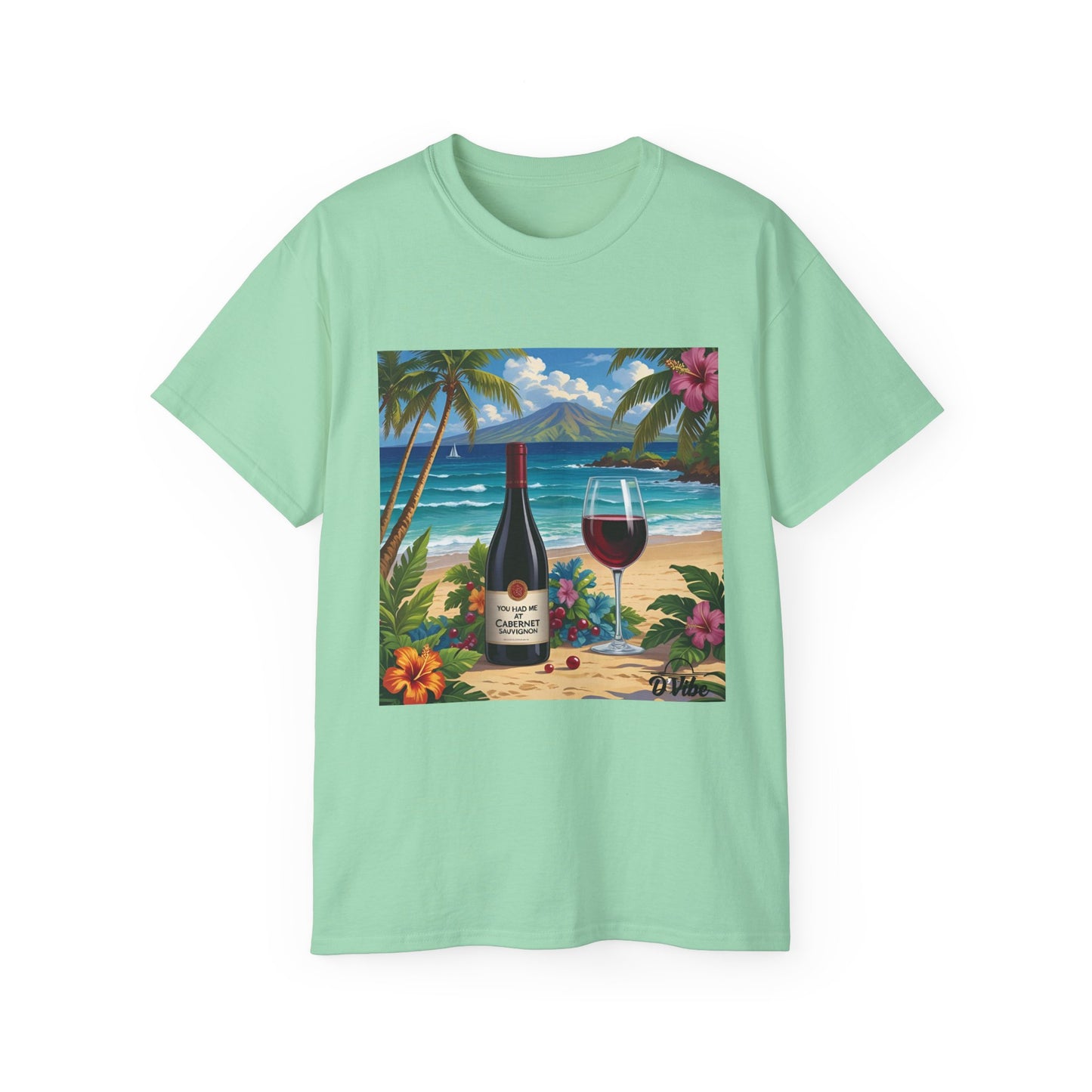 You Had Me at Cabernet - Tropical Wine Vibes Tee | Beach Lover's Unisex Cotton Shirt | Vacation Wear, Gift for Wine Enthusiasts, Summer Style