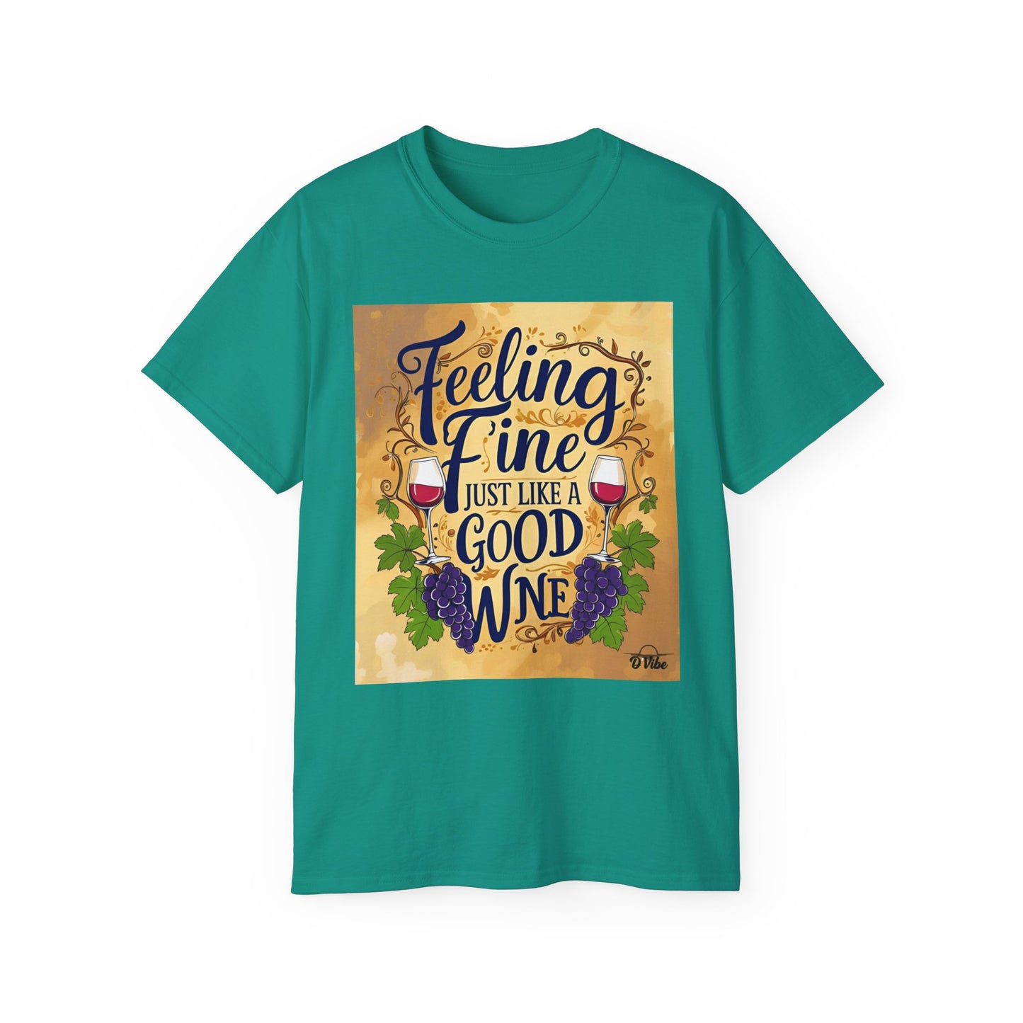 Feeling Fine Wine Unisex Tee, Wine Lover Shirt, Gift for Sommelier, Casual Wear, Funny Wine T-Shirt, Celebration Apparel