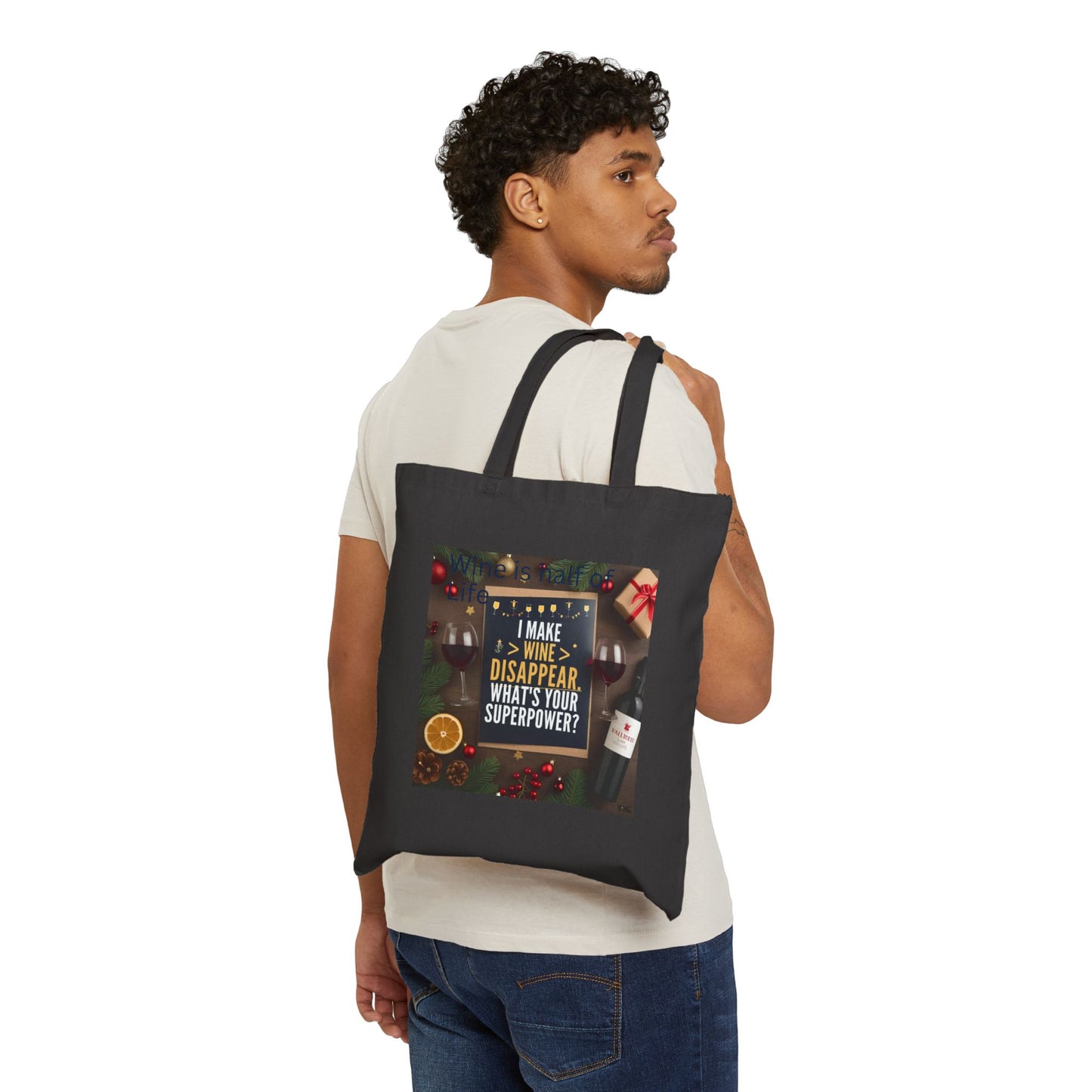 I Make Wine Disappear - Funny Cotton Canvas Tote Bag - Great Minds Drink Alike, Eco-Friendly Bag, Gift for Friends, Grocery Tote, Party Favor, Travel Bag