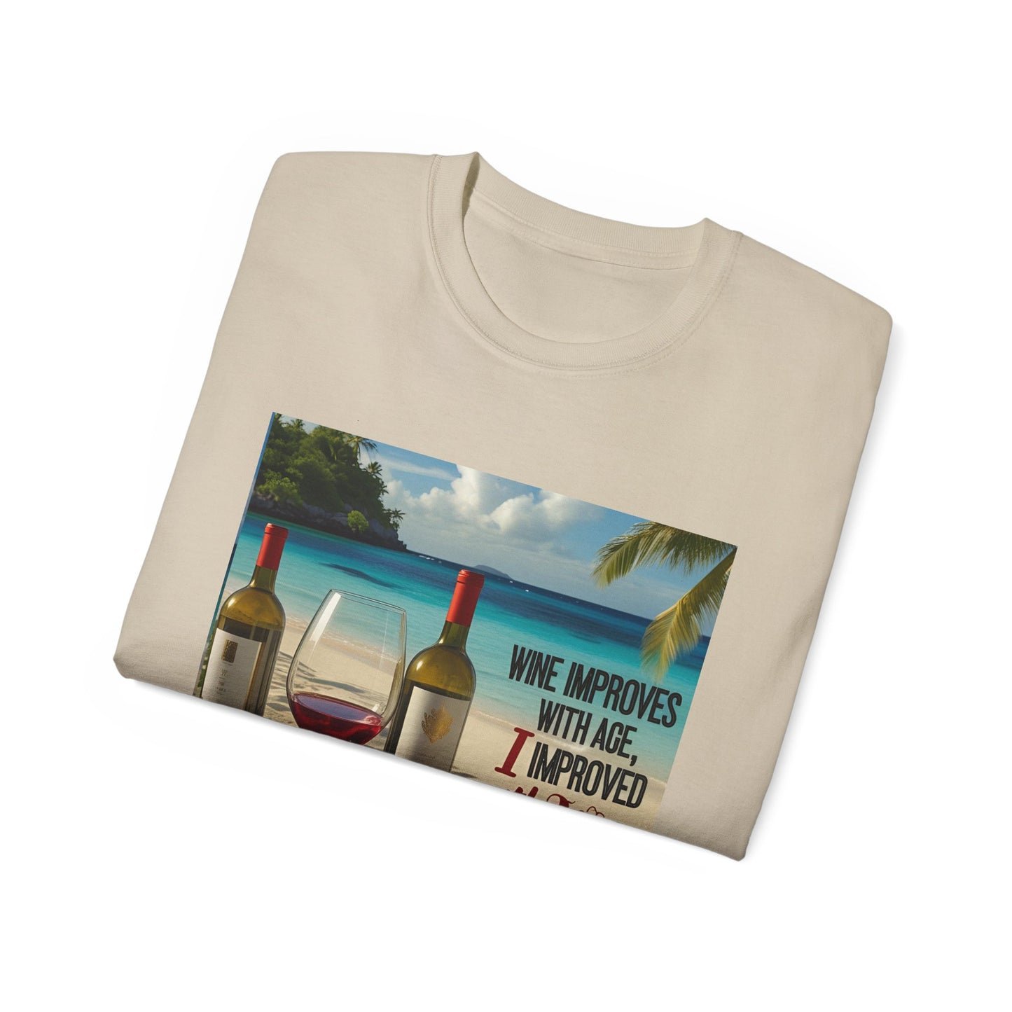 Improve with Wine - Wine Lovers Unisex Tee, Vintage Wine T-Shirt, Funny Gift for Wine Enthusiasts, Casual Summer Shirt, Great for Wine Lovers