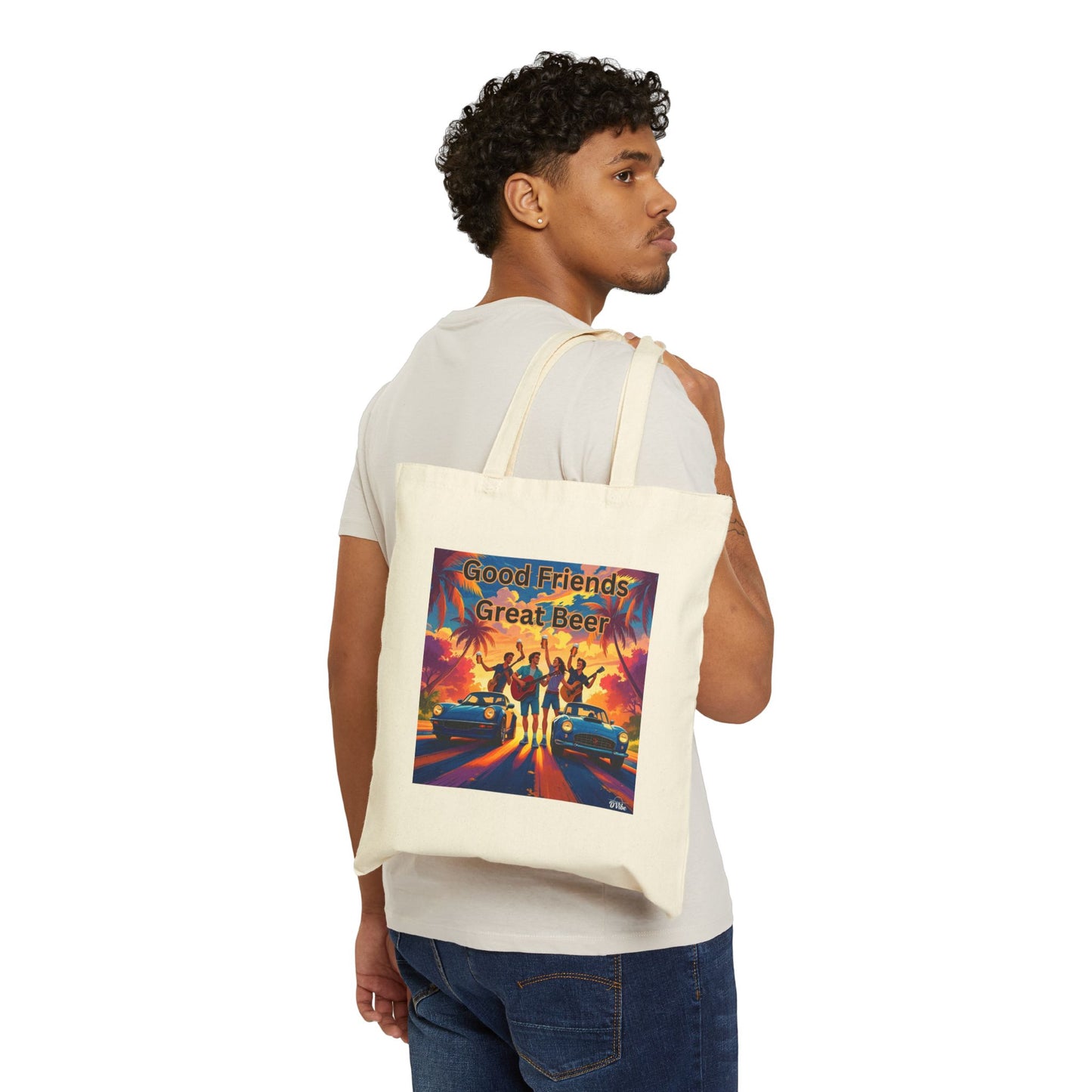 Good Friends Great Beer Tote Bag, Eco-Friendly Grocery Bag, Beach Bag, Gift for Friends, Casual Shopping Tote