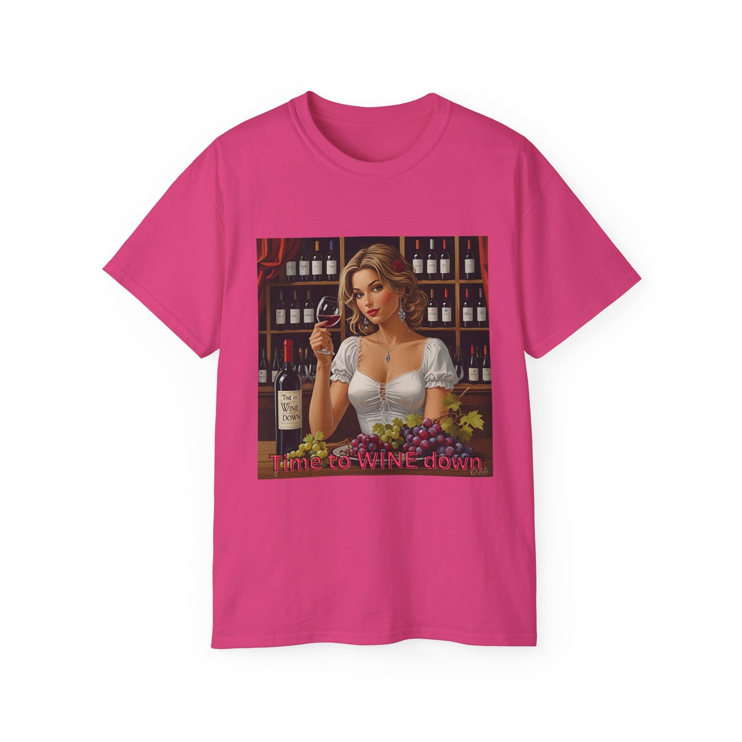 Time to Wine Down - Wine Lover's Unisex Tee, Funny Gift for Wine Enthusiasts, Vintage Wine Art Shirt, Perfect for Parties, Wine Tasting Events, Holidays