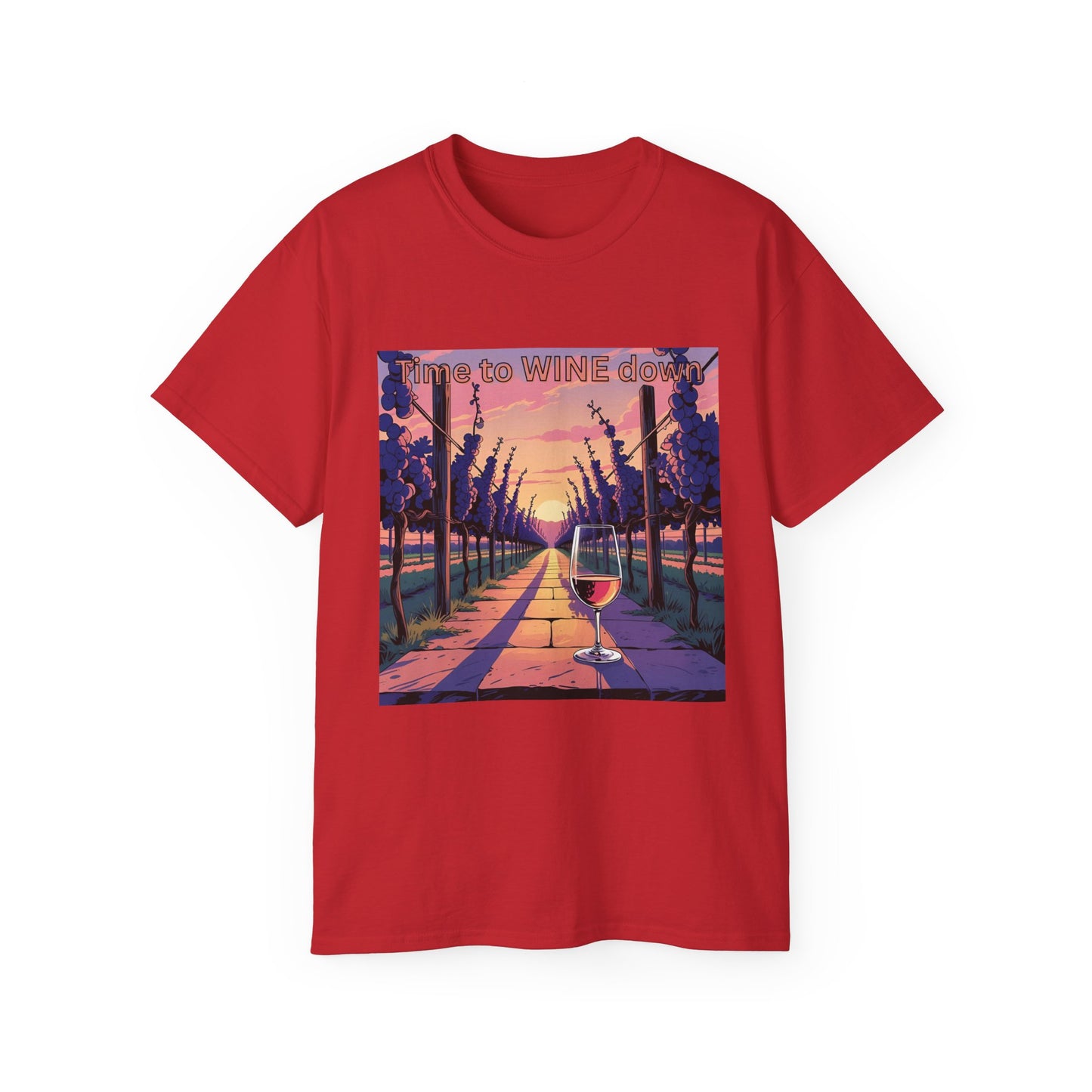 Time to Wine Down - Wine Lover's Unisex Cotton Tee - Perfect for Parties, Gifts, Relaxation, Wine Nights, and Celebrations